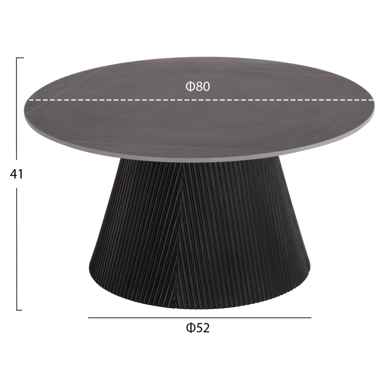 COFFEE TABLES 2PCS SET DUNCAN HM21081 MDF AND CERAMIC TOP Φ80cm and Φ45cm [2]