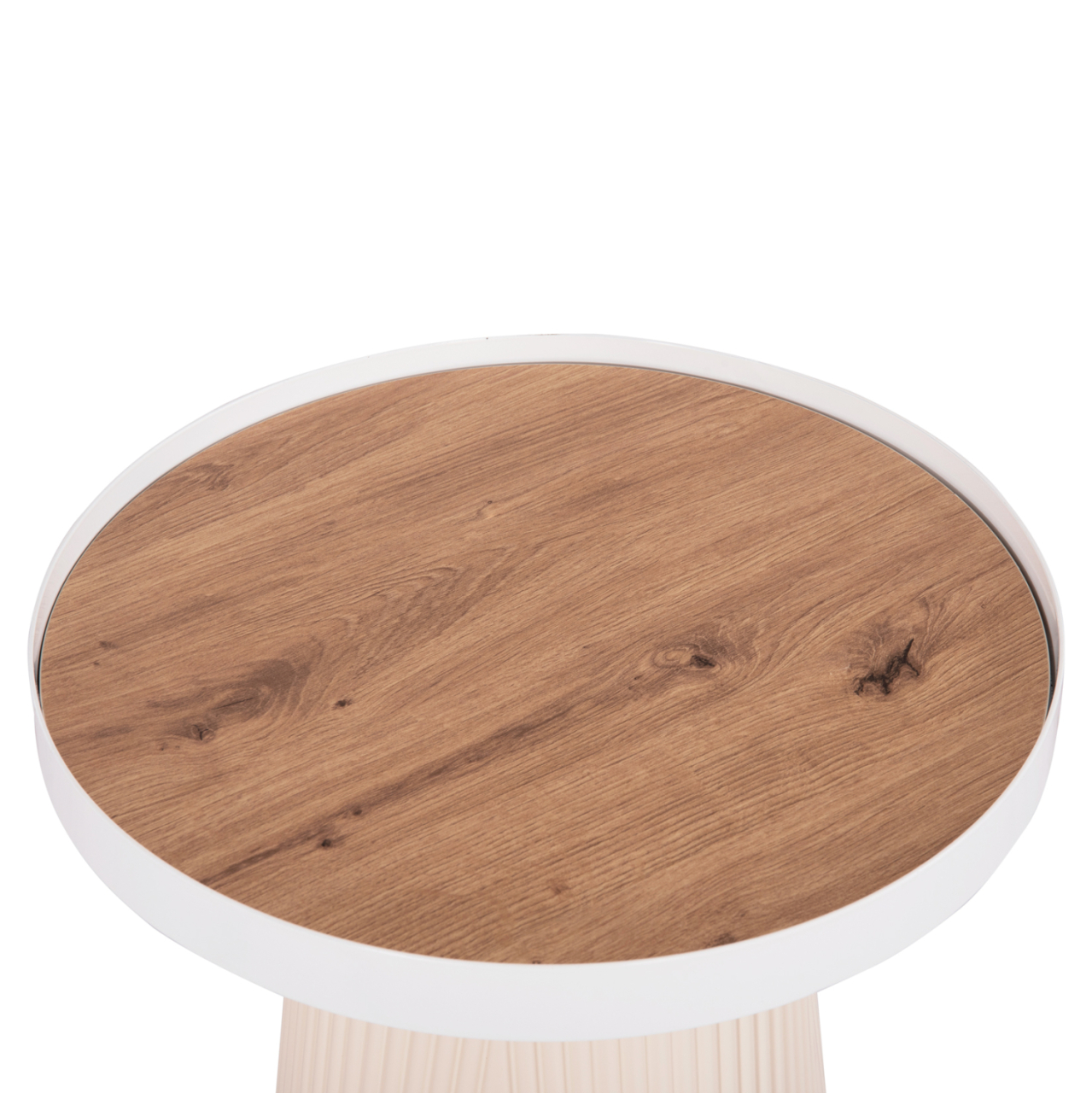 COFFEE TABLES 2PCS SET DUNCAN HM21082 MDF IN CREAM WHITE AND CERAMIC TOP Φ80cm and Φ45cm [5]