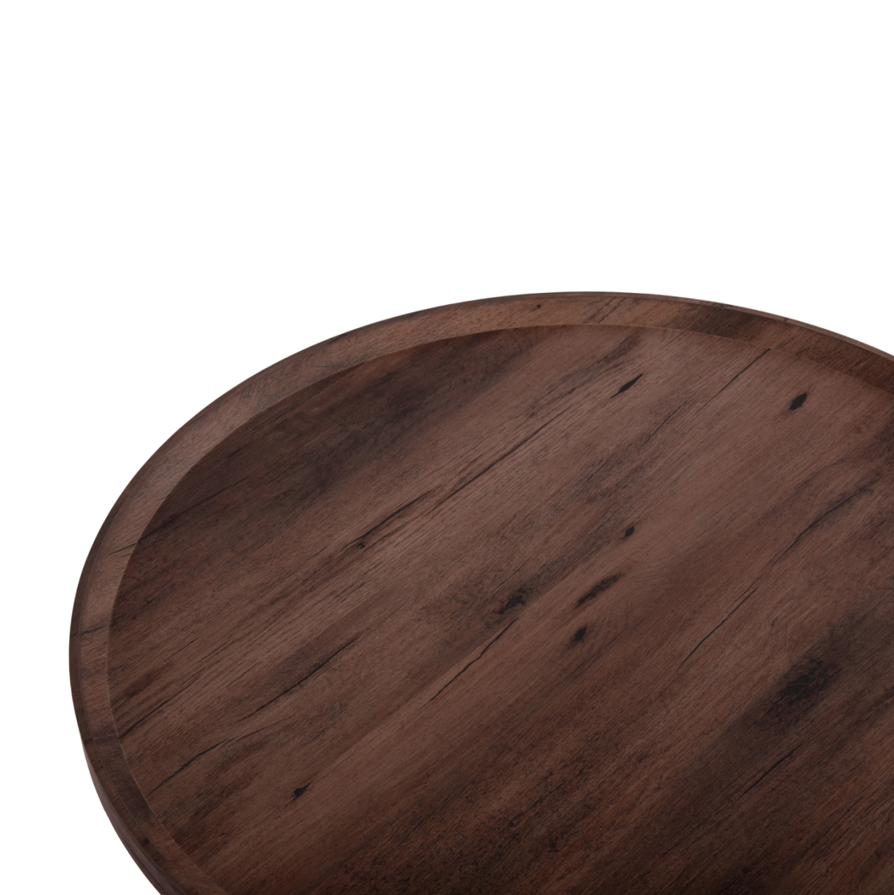 COFFEE TABLES 2PCS SET MARGON HM21084 MDF IN DARK BROWN COLOR Φ80cm and Φ45cm [5]