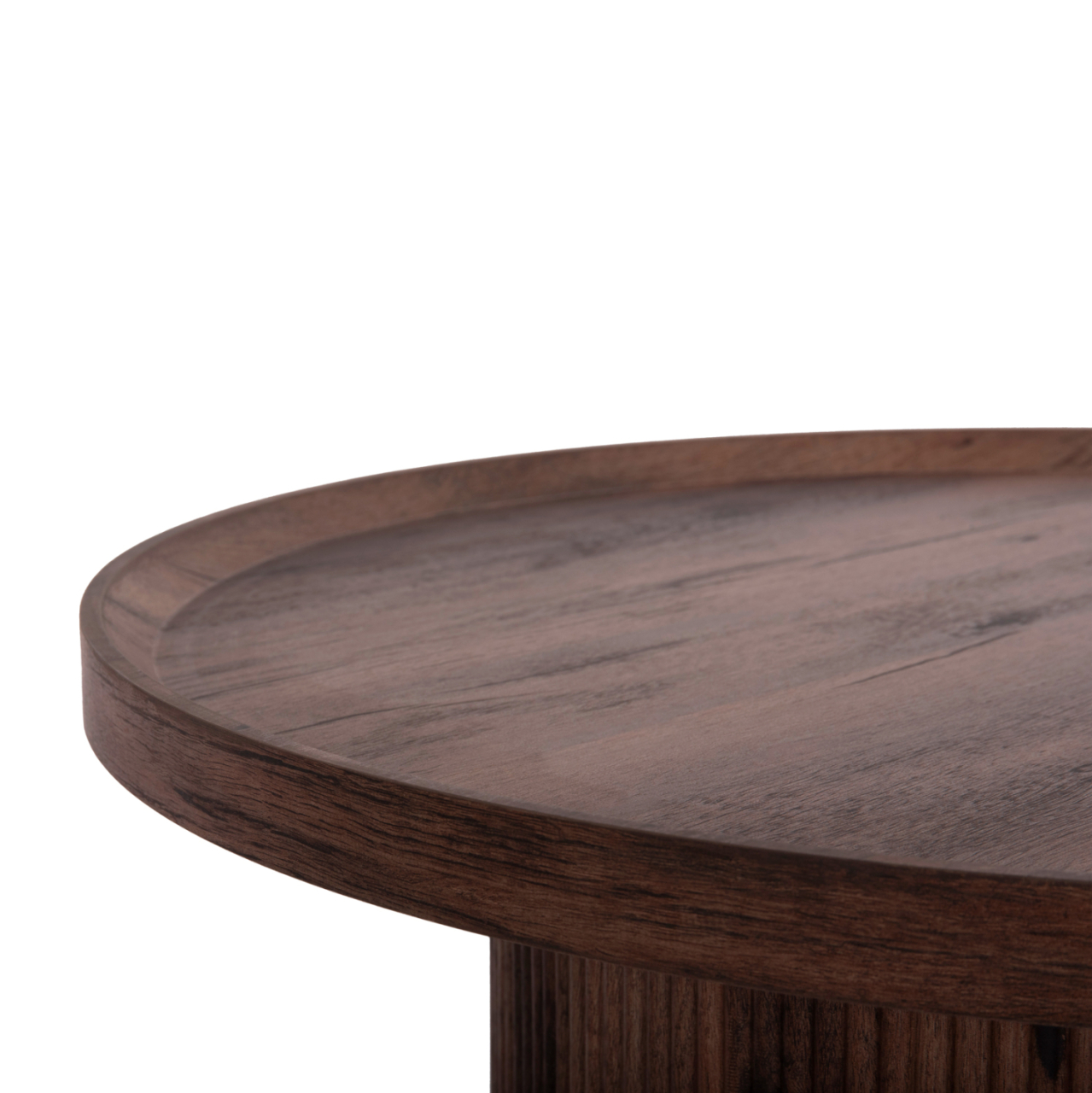 COFFEE TABLES 2PCS SET MARGON HM21084 MDF IN DARK BROWN COLOR Φ80cm and Φ45cm [6]