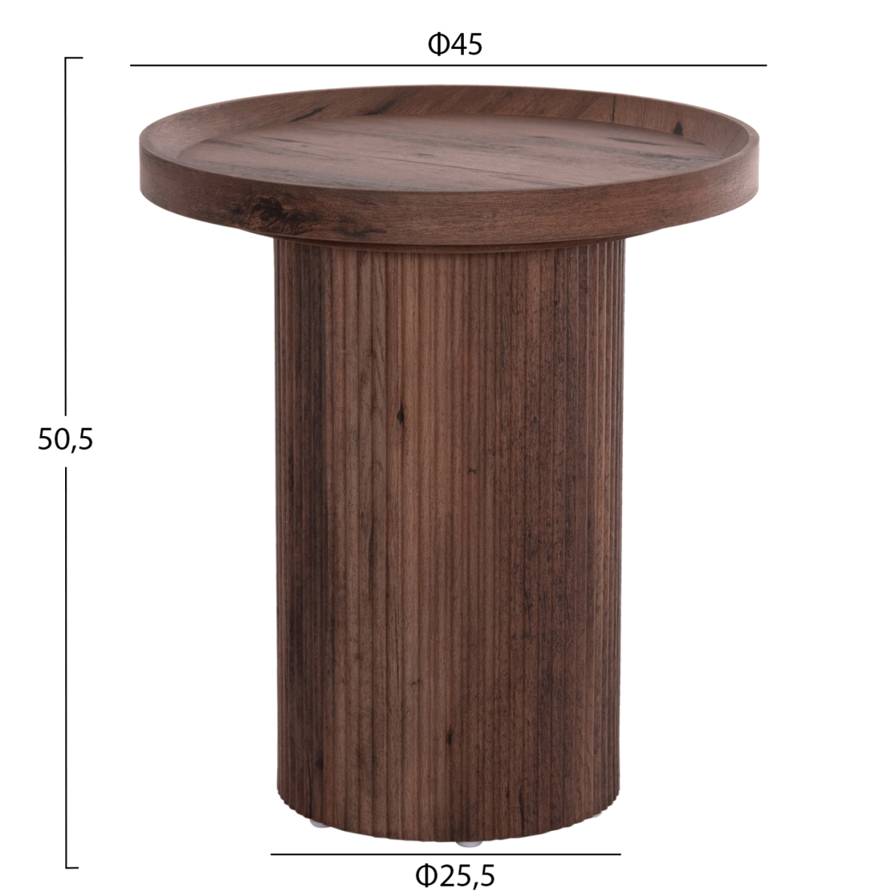 COFFEE TABLES 2PCS SET MARGON HM21084 MDF IN DARK BROWN COLOR Φ80cm and Φ45cm [3]