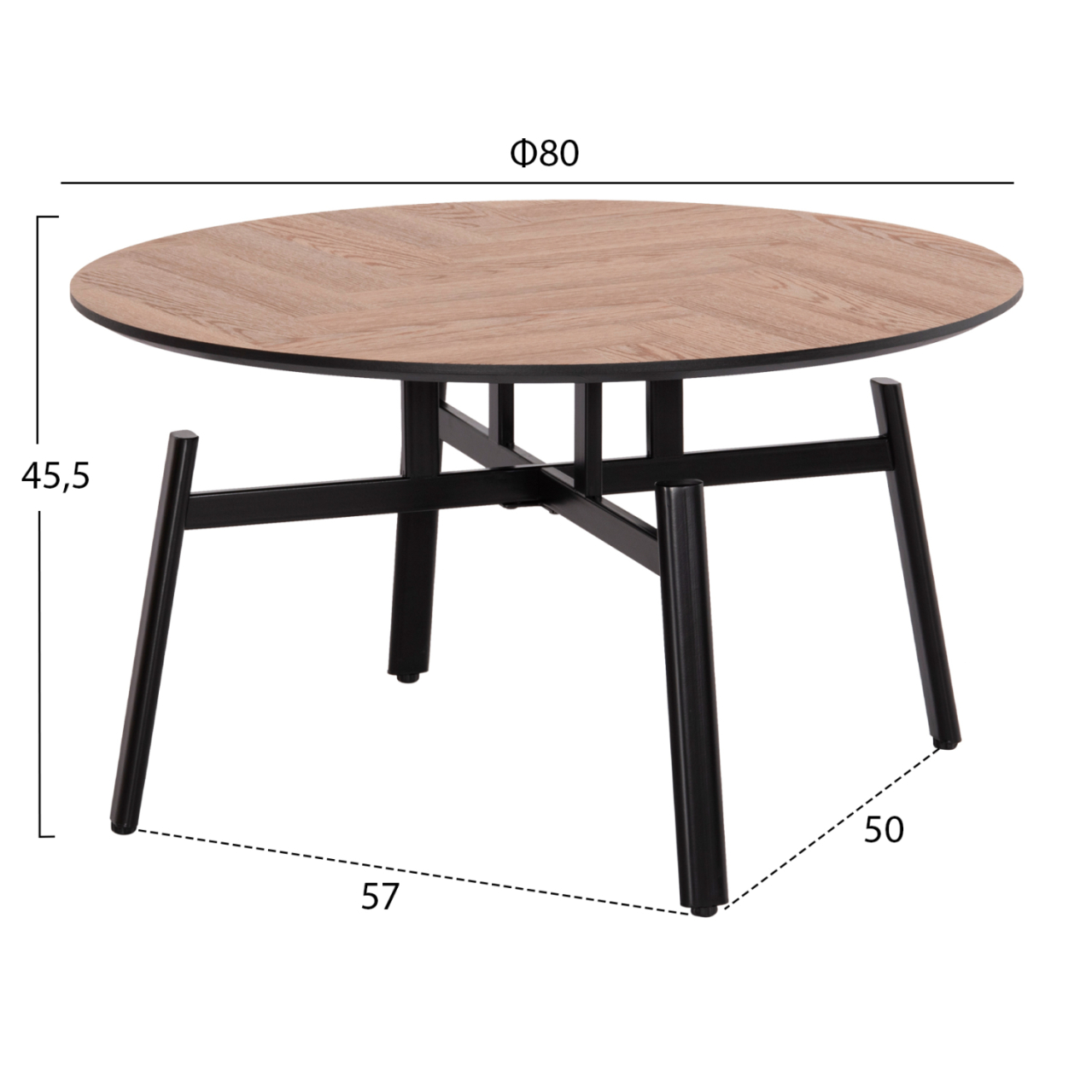 COFFEE TABLES 2PCS SET NORTON HM21088 MDF-METAL Φ80cm and Φ45cm [2]