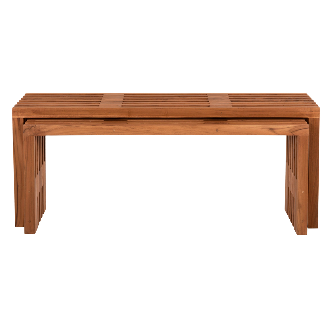 COFFEE TABLES 2PCS SET NYA HM9828 SOLID TEAK WOOD IN NATURAL 110x30x46Hcm. [3]