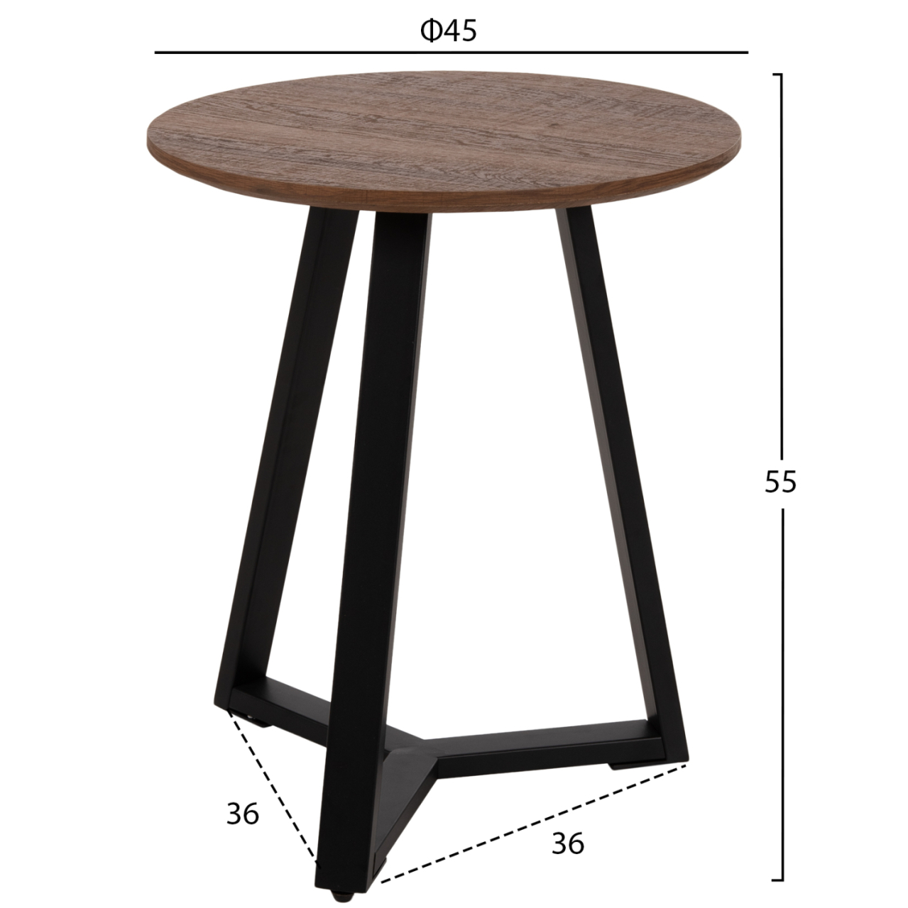 COFFEE TABLES 2PCS SET ROCKET HM21090.02 MDF IN WALNUT COLOR Φ80cm and Φ45cm [3]