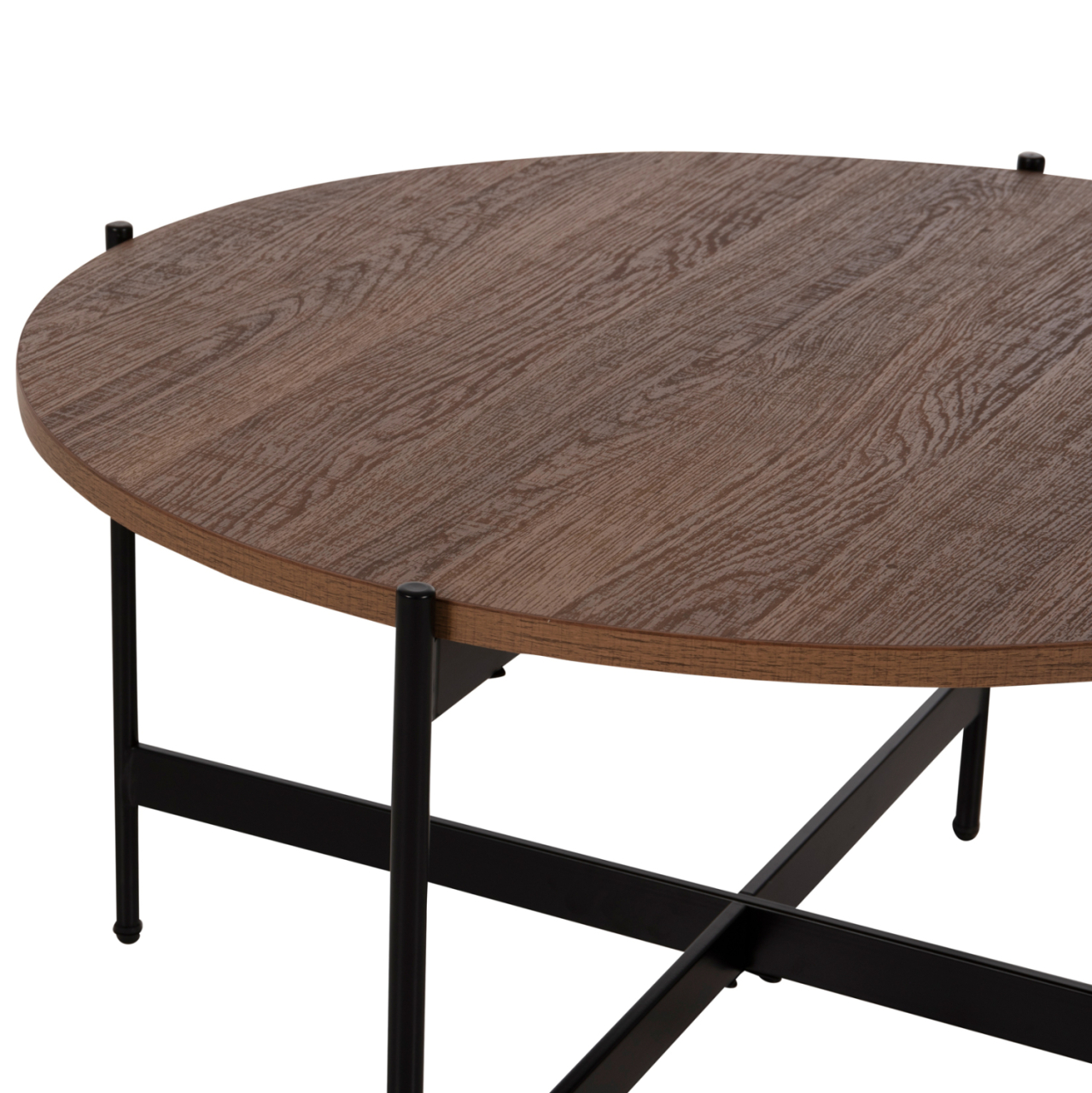 COFFEE TABLES 2PCS SET RONDA HM21089.03 MDF IN WALNUT COLOR Φ80cm and Φ50cm [4]
