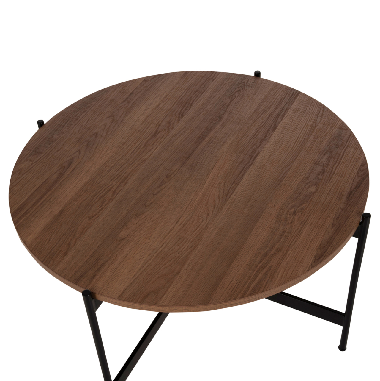 COFFEE TABLES 2PCS SET RONDA HM21089.03 MDF IN WALNUT COLOR Φ80cm and Φ50cm [5]