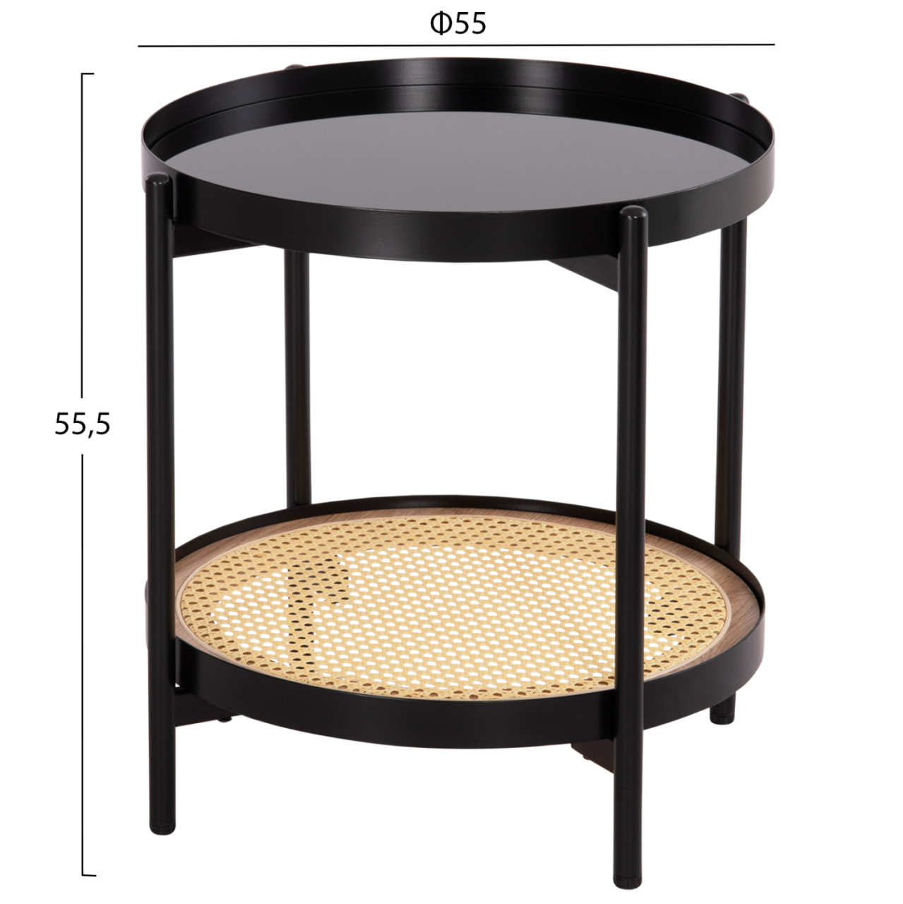 COFFEE TABLES 2PCS SET SEITZ HM21086 METAL-SYNTHETIC RATTAN Φ80cm and Φ50cm [3]