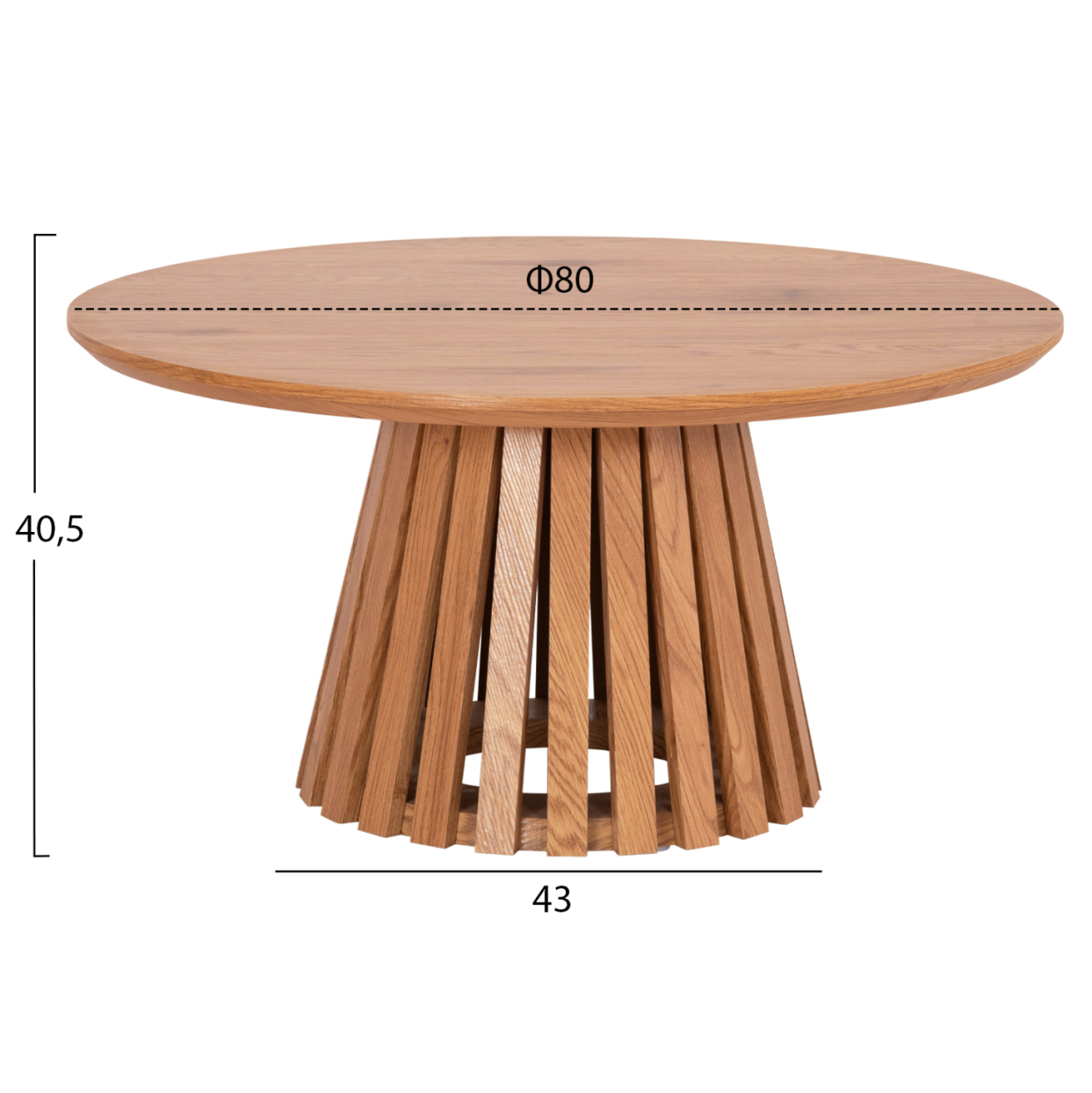 COFFEE TABLES 2PCS SET TALBERT HM21083 MDF IN NATURAL WOOD COLOR Φ80cm and Φ45cm [2]
