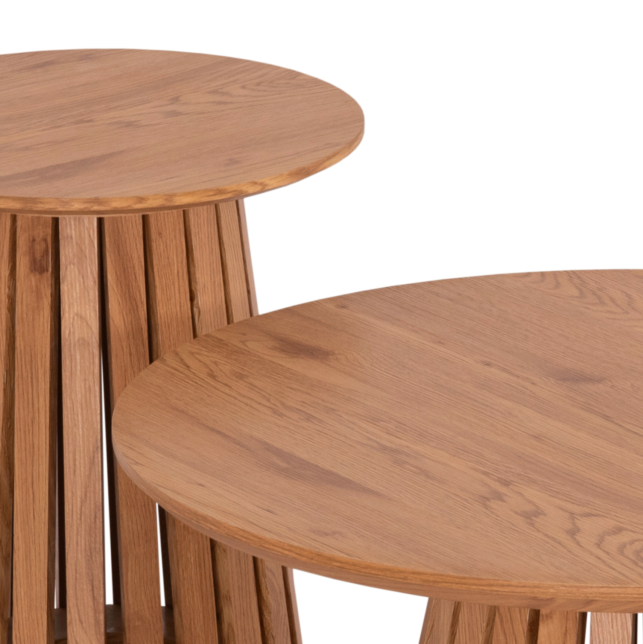 COFFEE TABLES 2PCS SET TALBERT HM21083 MDF IN NATURAL WOOD COLOR Φ80cm and Φ45cm [4]