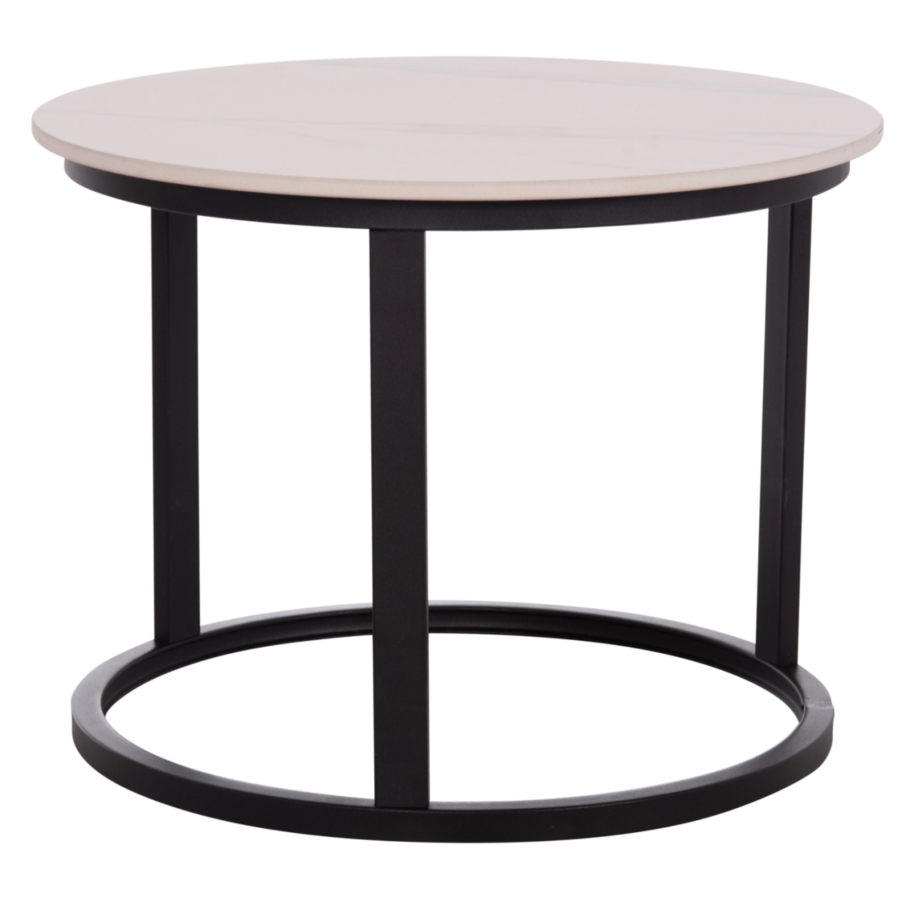 COFFEE TABLES 2PCS SET TALOS HM18140.01 WHITE MARBLE LOOK CERAMIC TOP Φ70x45.5Hcm. [8]