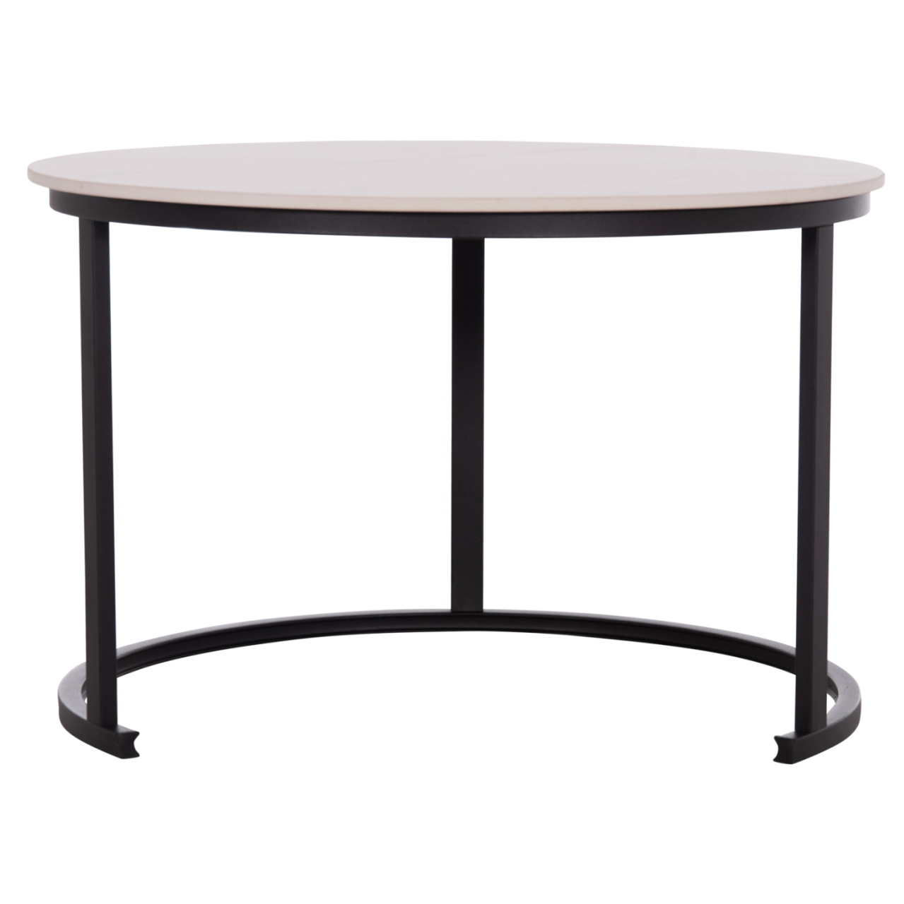 COFFEE TABLES 2PCS SET TALOS HM18140.01 WHITE MARBLE LOOK CERAMIC TOP Φ70x45.5Hcm. [7]