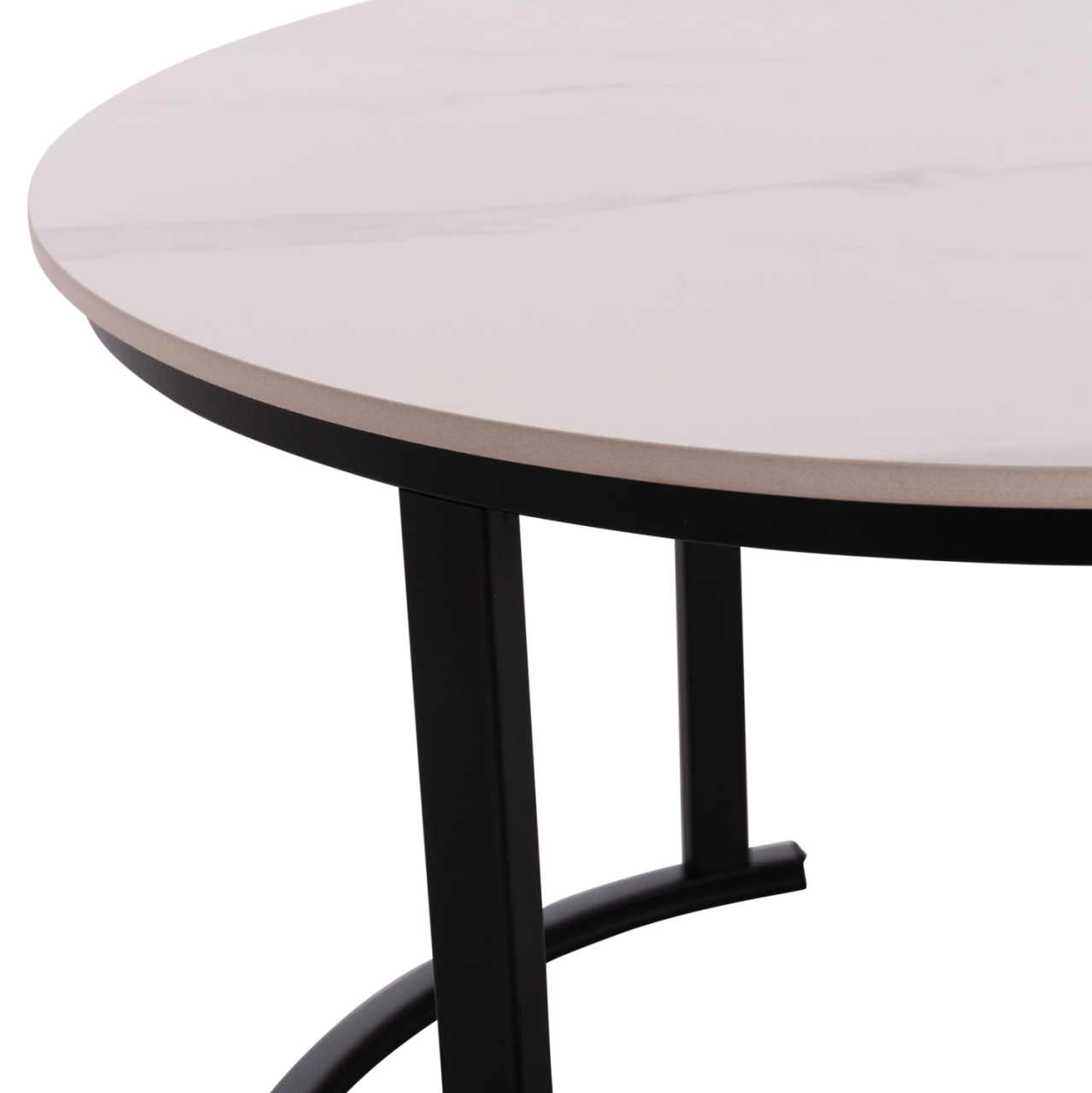 COFFEE TABLES 2PCS SET TALOS HM18140.01 WHITE MARBLE LOOK CERAMIC TOP Φ70x45.5Hcm. [9]