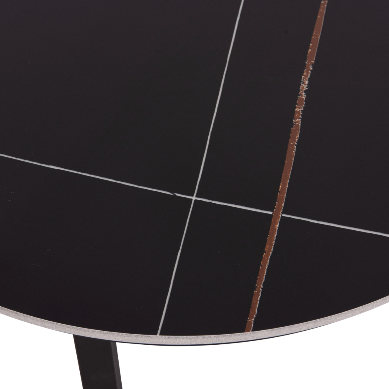 COFFEE TABLES 2PCS SET TALOS HM18140.02 BLACK MARBLE LOOK CERAMIC TOP Φ70x45.5Hcm. [9]