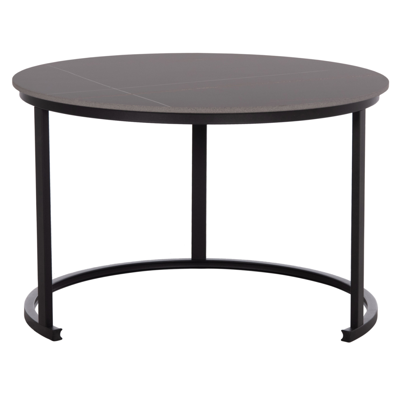 COFFEE TABLES 2PCS SET TALOS HM18140.02 BLACK MARBLE LOOK CERAMIC TOP Φ70x45.5Hcm. [7]