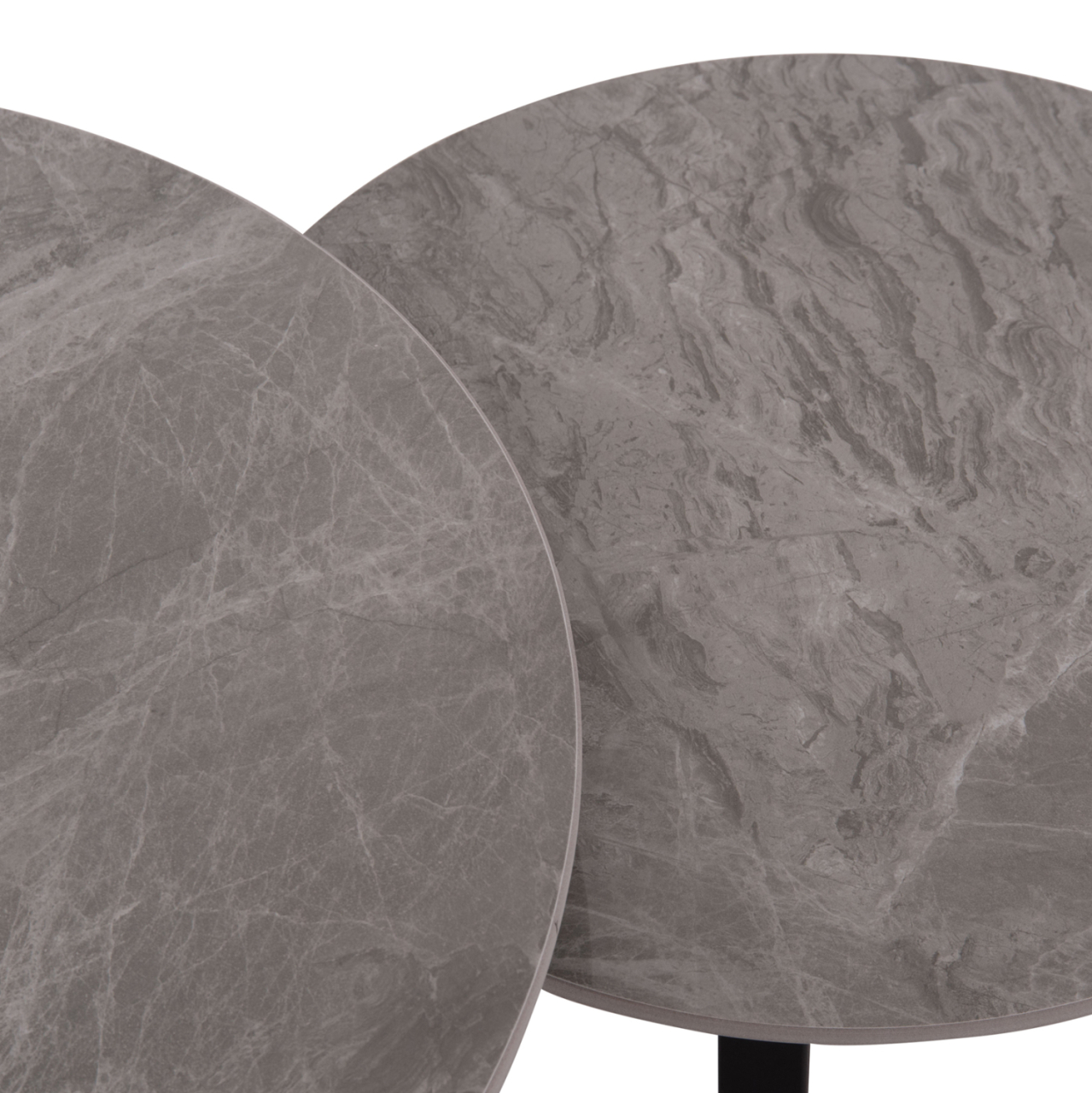 COFFEE TABLES 2PCS SET TALOS HM18140.04 GREY MARBLE LOOK CERAMIC TOP Φ70x45.5Hcm. [5]