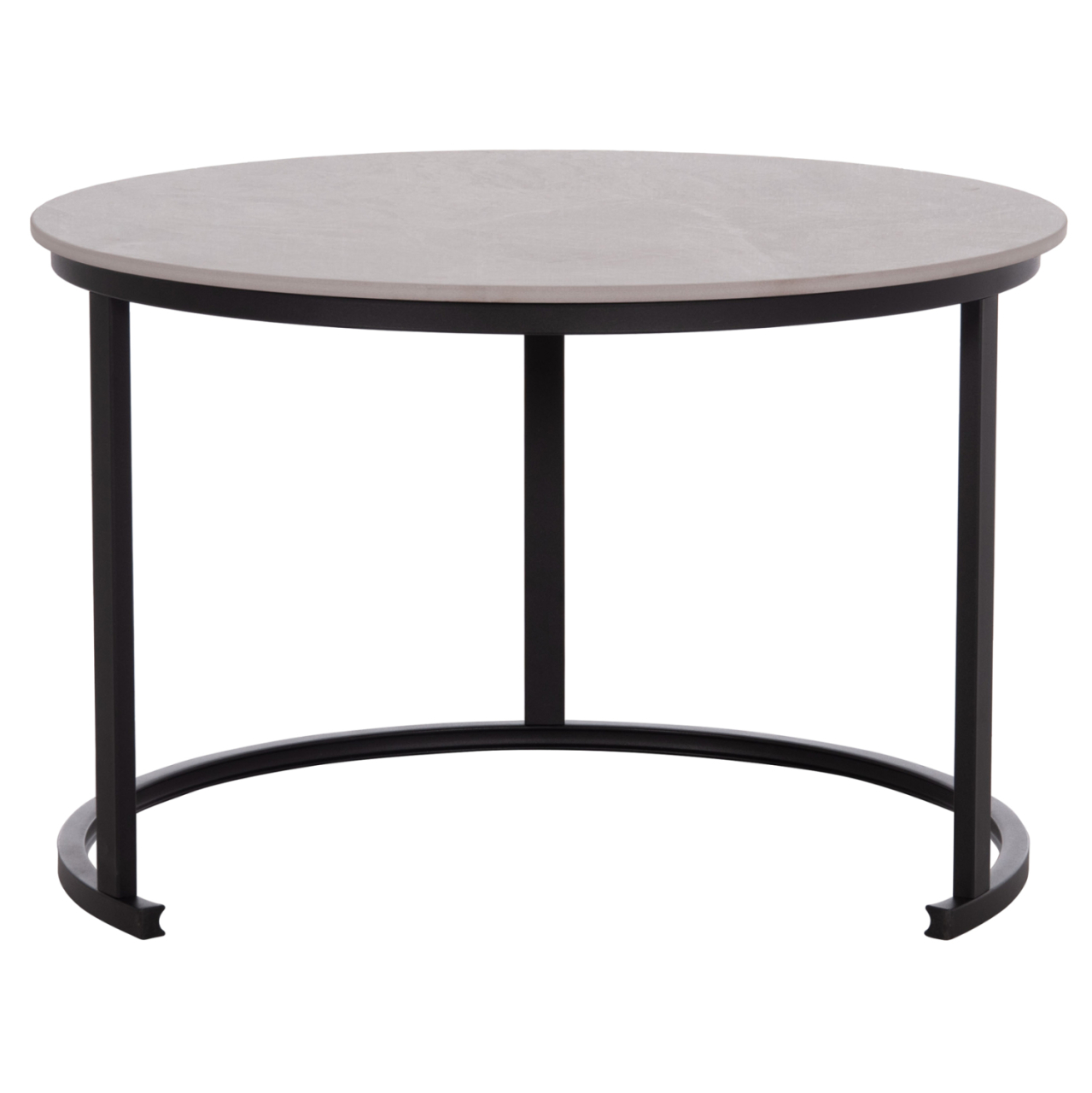 COFFEE TABLES 2PCS SET TALOS HM18140.04 GREY MARBLE LOOK CERAMIC TOP Φ70x45.5Hcm. [9]