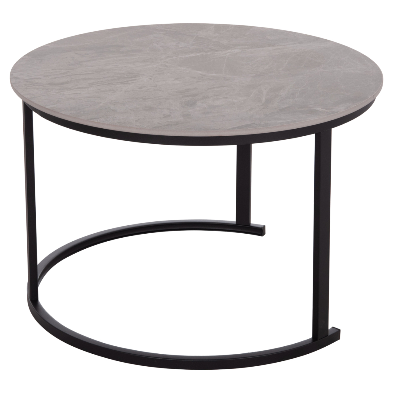 COFFEE TABLES 2PCS SET TALOS HM18140.04 GREY MARBLE LOOK CERAMIC TOP Φ70x45.5Hcm. [7]
