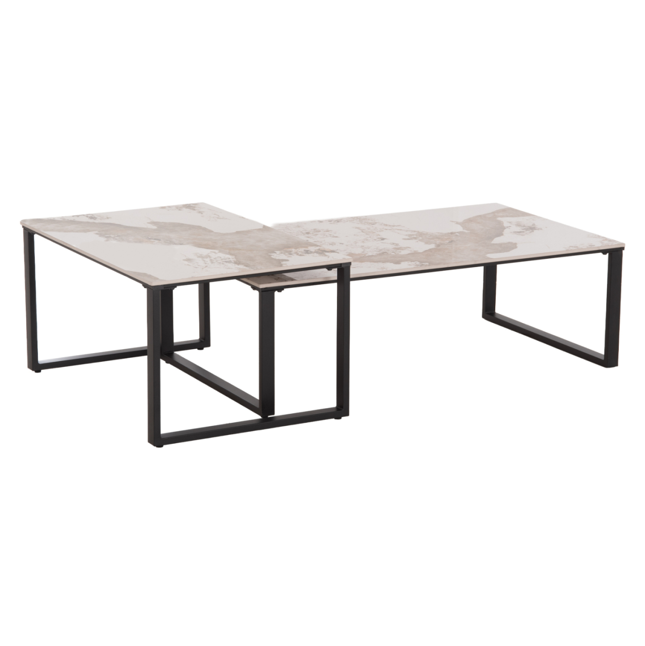 COFFEE TABLES 2PCS TERREN HM18365.01 METAL--SINTERED STONE IN PANDORA COLOR SCHEME 120x70x45H [7]