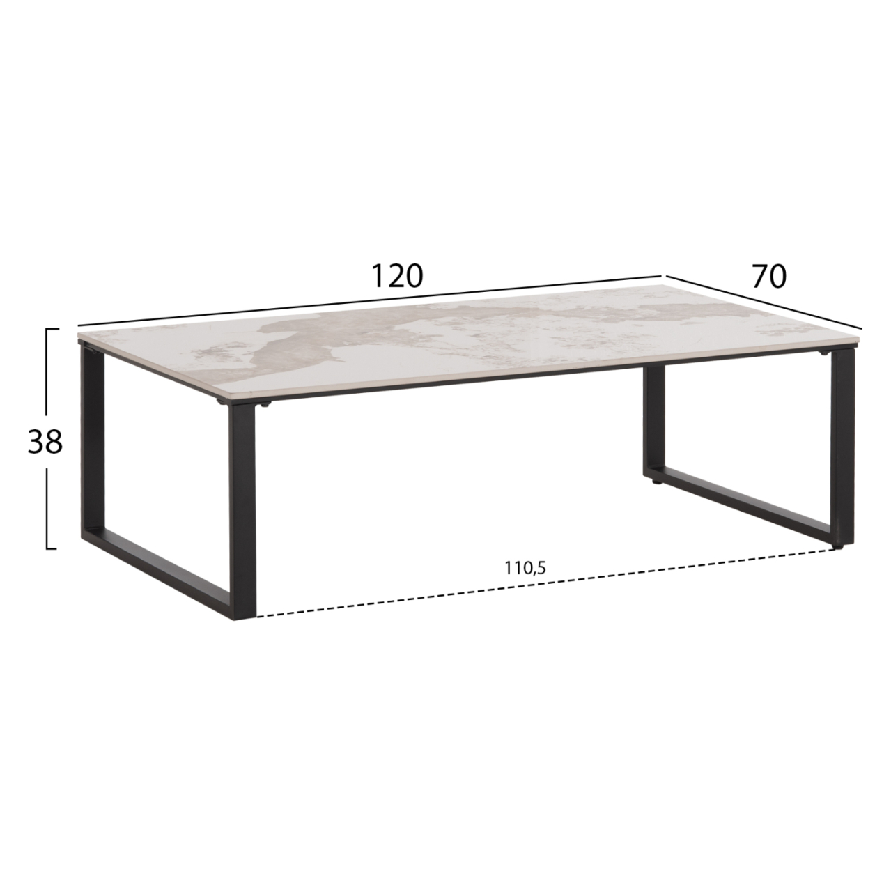 COFFEE TABLES 2PCS TERREN HM18365.01 METAL--SINTERED STONE IN PANDORA COLOR SCHEME 120x70x45H [3]