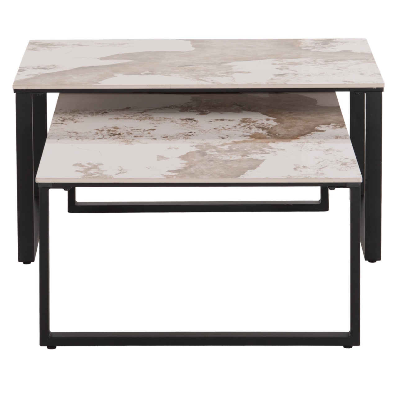 COFFEE TABLES 2PCS TERREN HM18365.01 METAL--SINTERED STONE IN PANDORA COLOR SCHEME 120x70x45H [8]