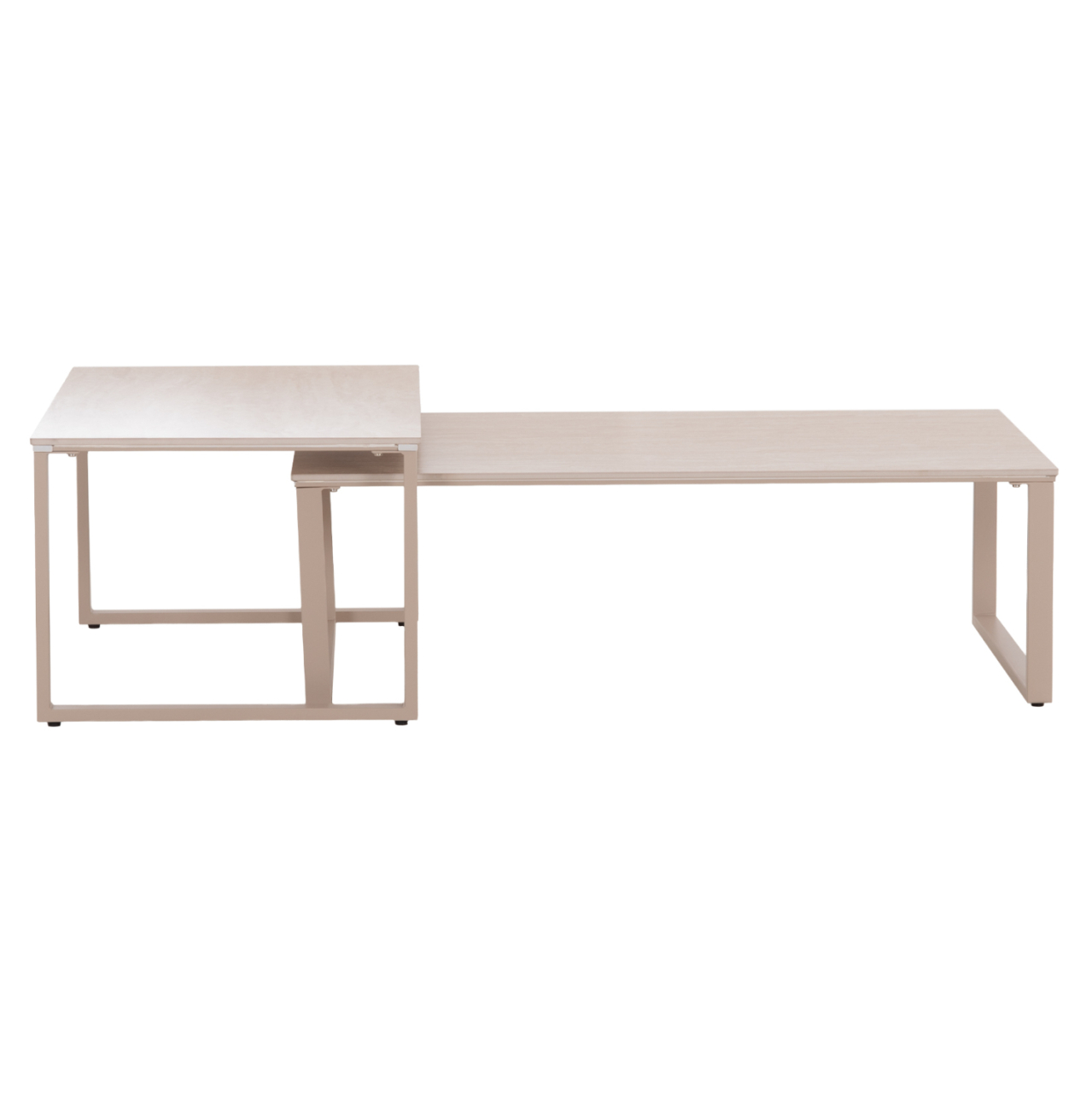 COFFEE TABLES 2PCS TERREN HM18365.02 METAL BEIGE--SINTERED STONE IN TRAVERTINE STONE SCHEME 120x70x45H [4]