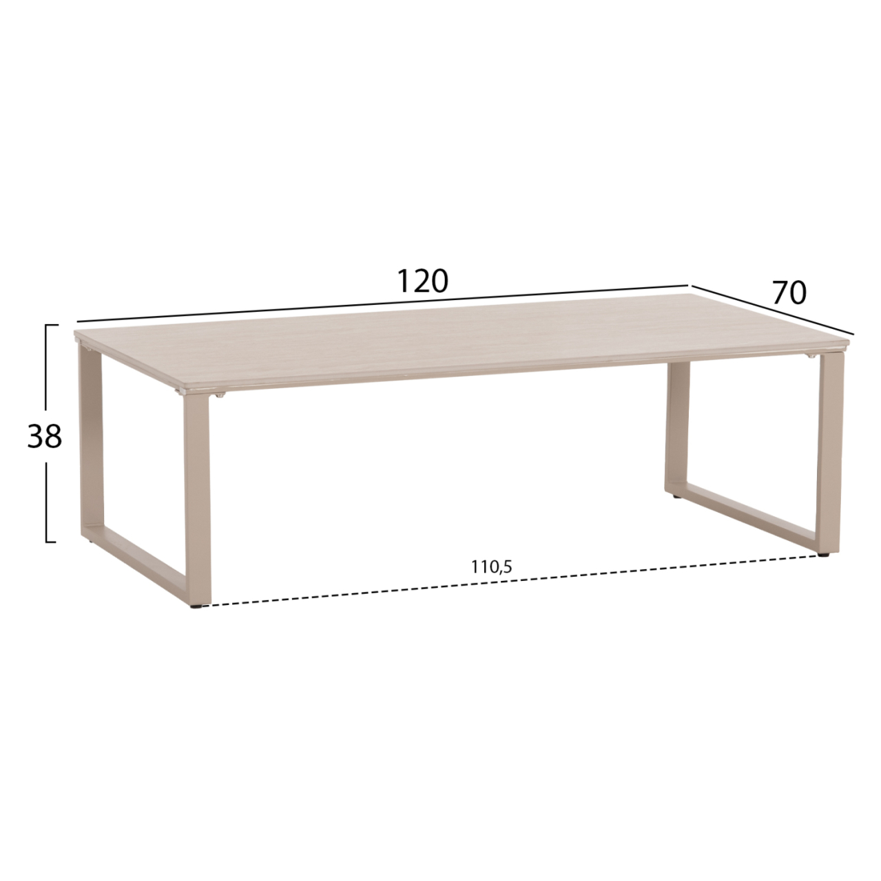 COFFEE TABLES 2PCS TERREN HM18365.02 METAL BEIGE--SINTERED STONE IN TRAVERTINE STONE SCHEME 120x70x45H [3]