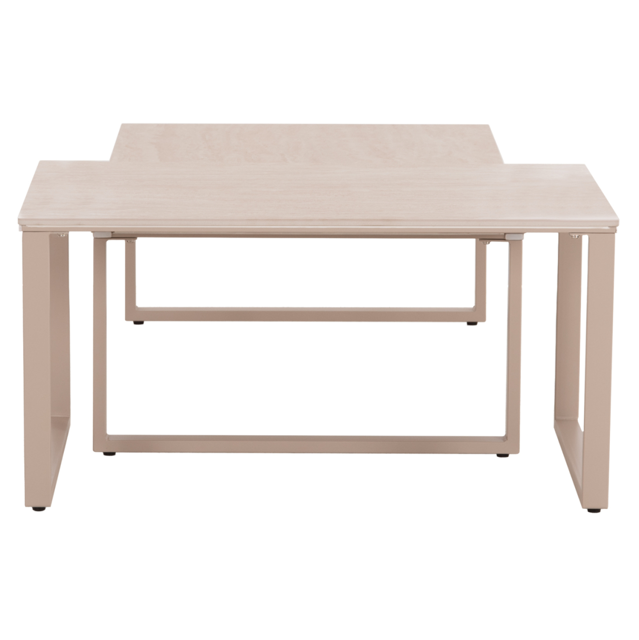 COFFEE TABLES 2PCS TERREN HM18365.02 METAL BEIGE--SINTERED STONE IN TRAVERTINE STONE SCHEME 120x70x45H [7]