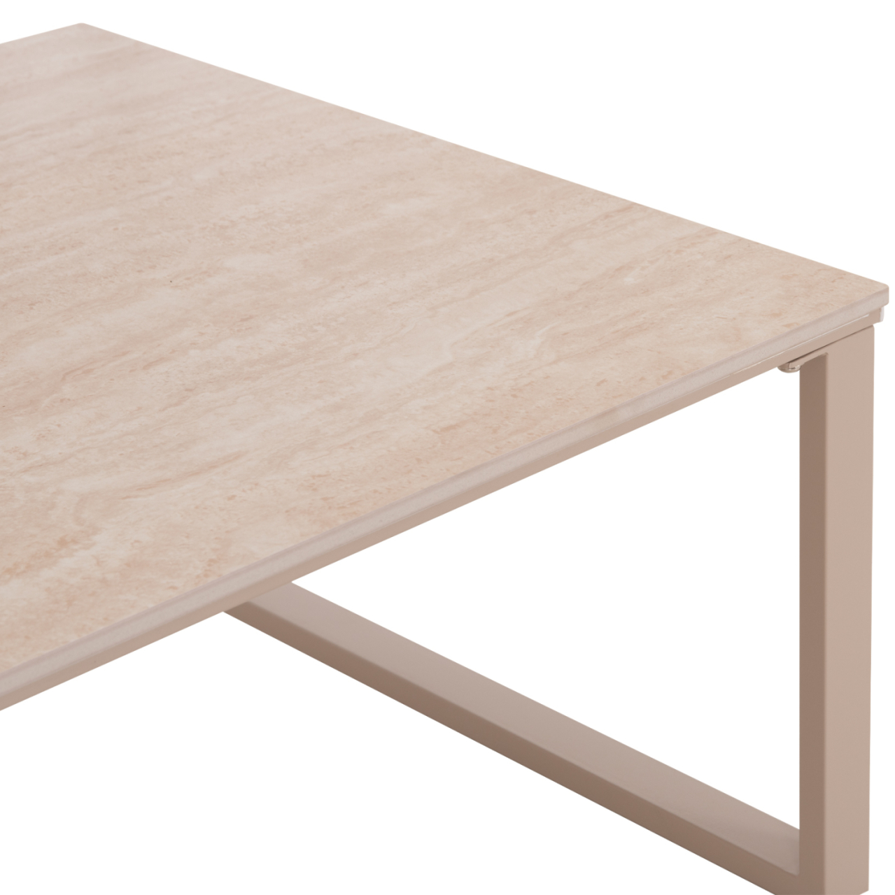 COFFEE TABLES 2PCS TERREN HM18365.02 METAL BEIGE--SINTERED STONE IN TRAVERTINE STONE SCHEME 120x70x45H [6]
