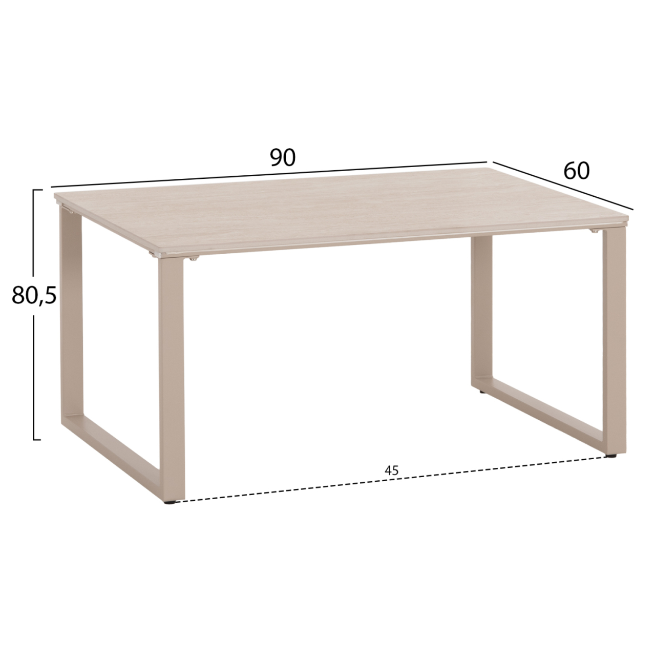 COFFEE TABLES 2PCS TERREN HM18365.02 METAL BEIGE--SINTERED STONE IN TRAVERTINE STONE SCHEME 120x70x45H [2]