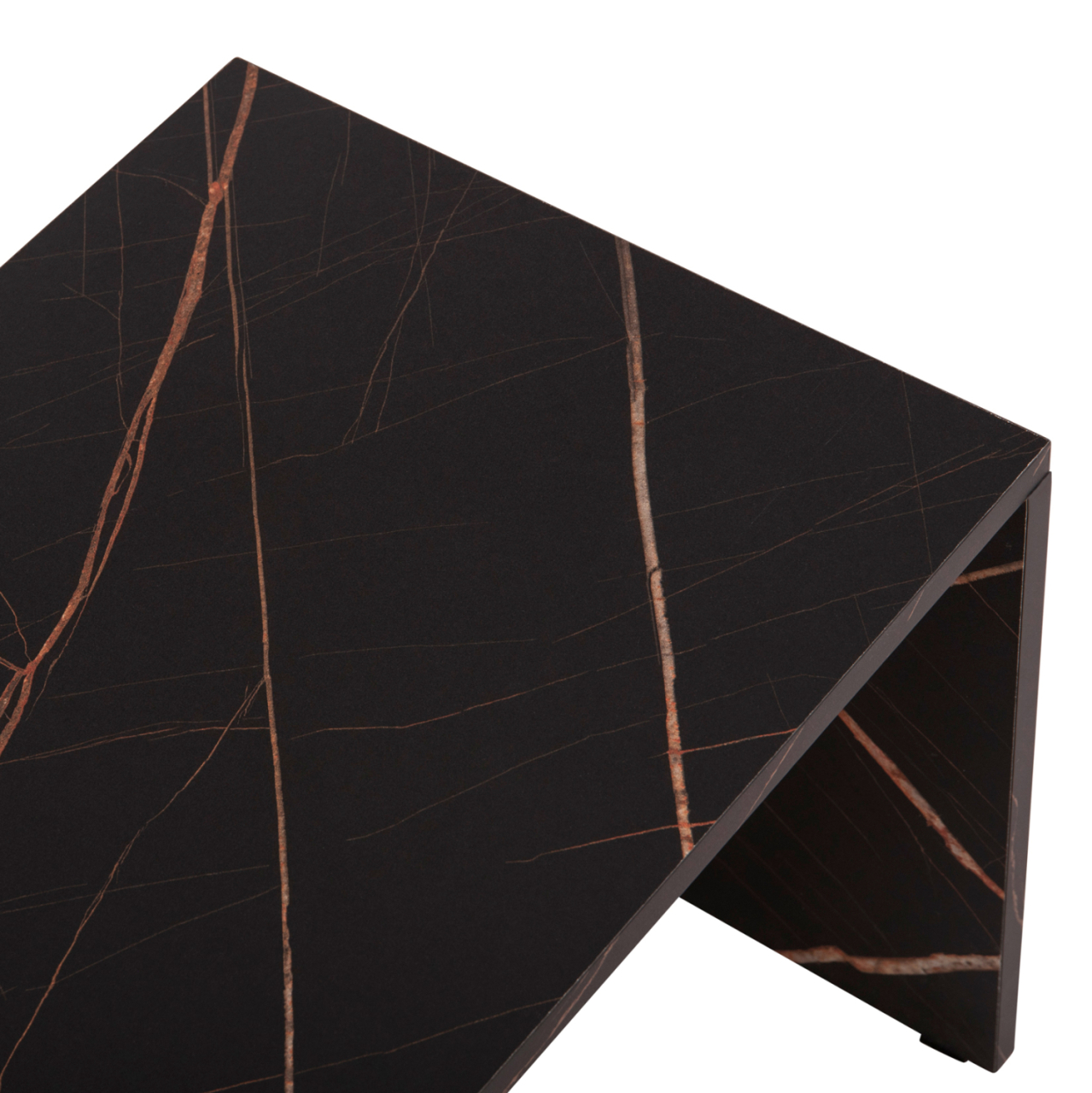 COFFEE TABLES 3PCS SET BENTIL HM9444.12 MELAMINE IN WALNUT-BLACK MARBLE 65x35x45Hcm. [6]