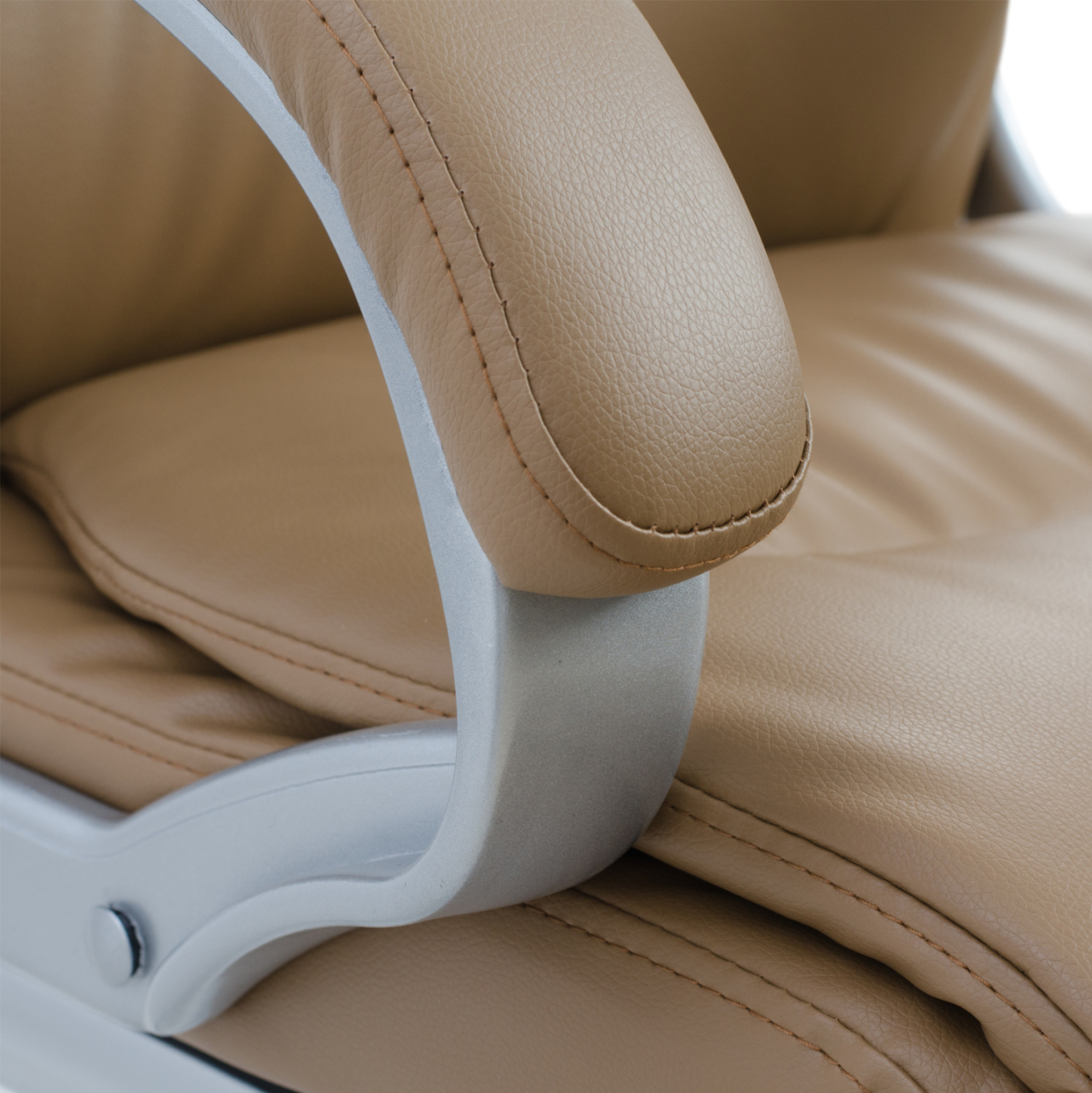 CONFERENCE ARMCHAIR SEMI-SWIVEL ZAMORA HM1088.09 CAMEL COLOR PU LEATHER 63x58x104Hcm. [8]