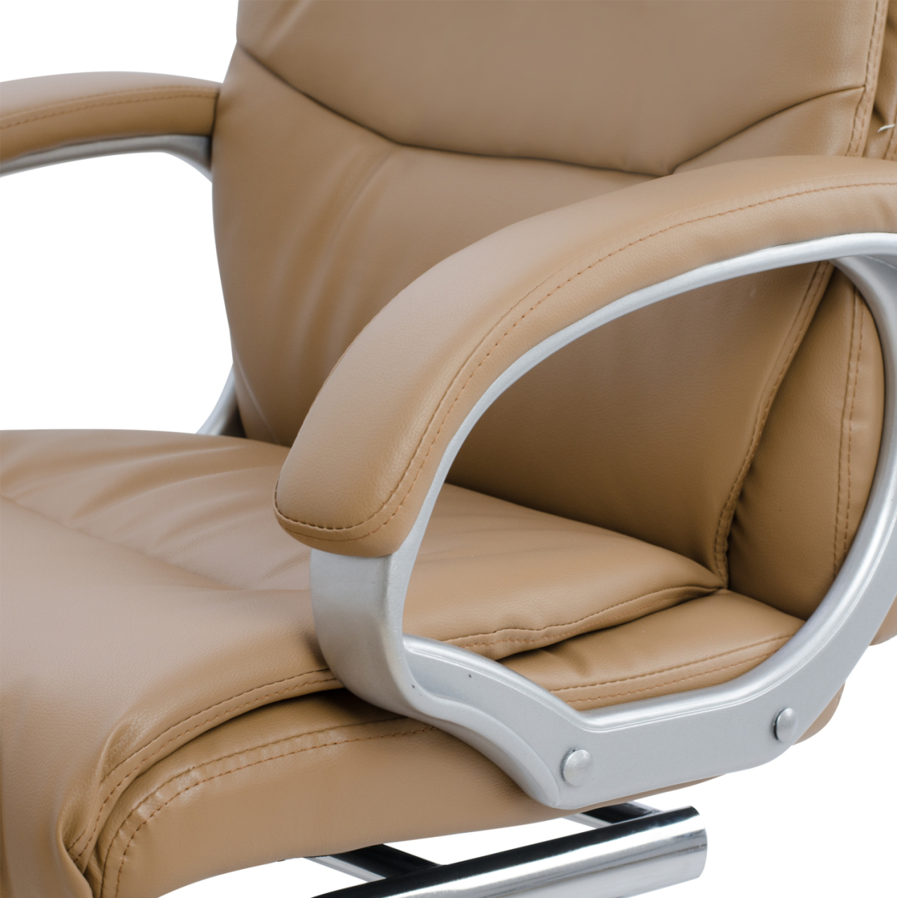 CONFERENCE ARMCHAIR SEMI-SWIVEL ZAMORA HM1088.09 CAMEL COLOR PU LEATHER 63x58x104Hcm. [7]