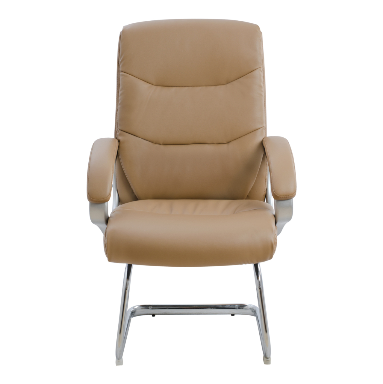 CONFERENCE ARMCHAIR SEMI-SWIVEL ZAMORA HM1088.09 CAMEL COLOR PU LEATHER 63x58x104Hcm. [3]