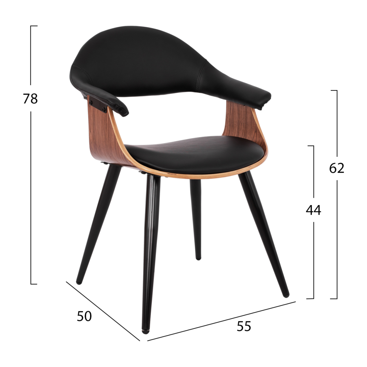 Conference armchair Superior Pro HM1111.01 walnut/black color [2]