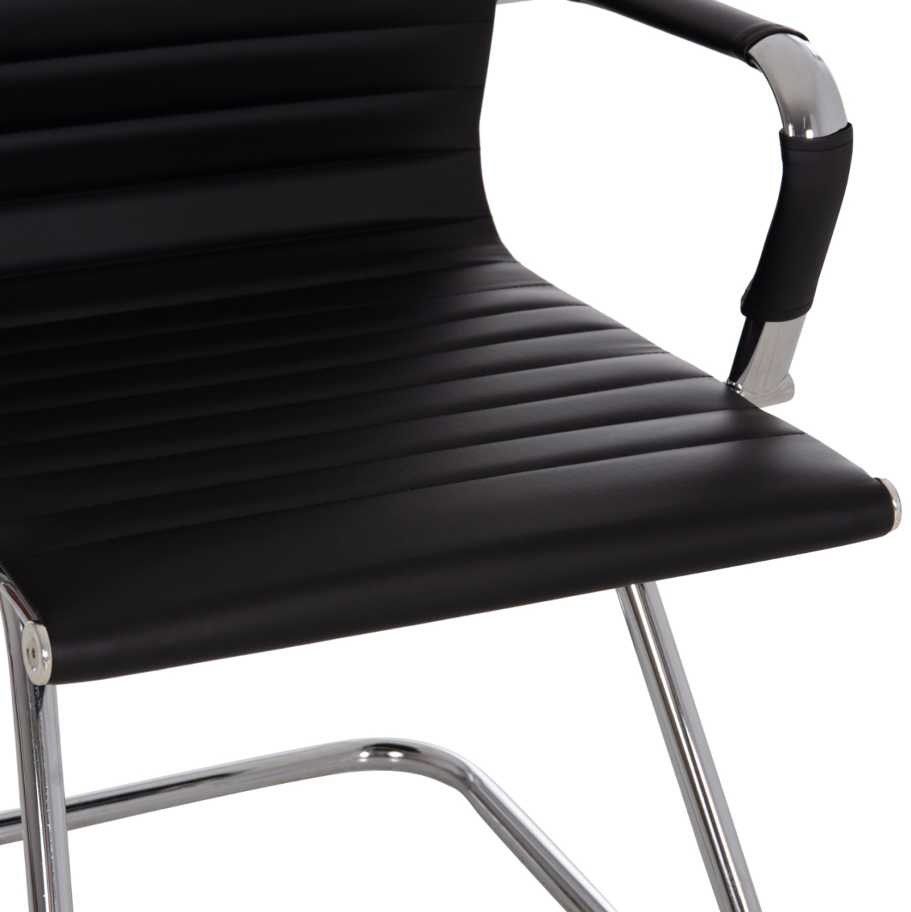 CONFERENCE CHAIR BOSS HM1023.31 WITH ARMS-BLACK PU-CHROMED METAL LEGS 54x55x88Hcm. [8]