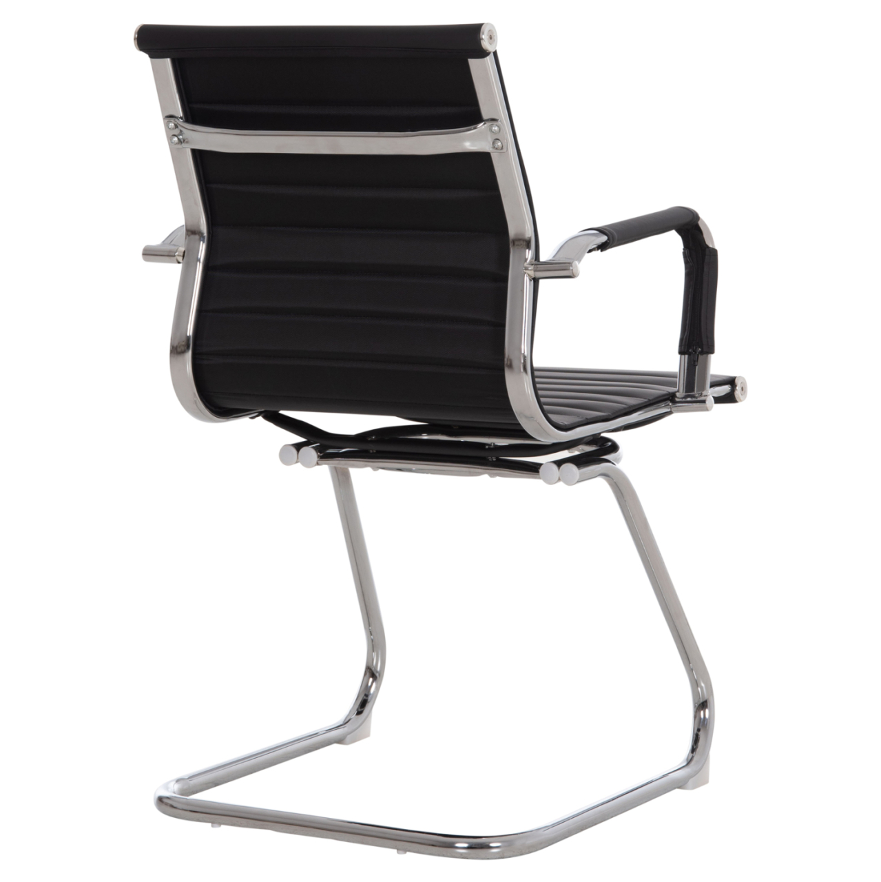 CONFERENCE CHAIR BOSS HM1023.31 WITH ARMS-BLACK PU-CHROMED METAL LEGS 54x55x88Hcm. [5]