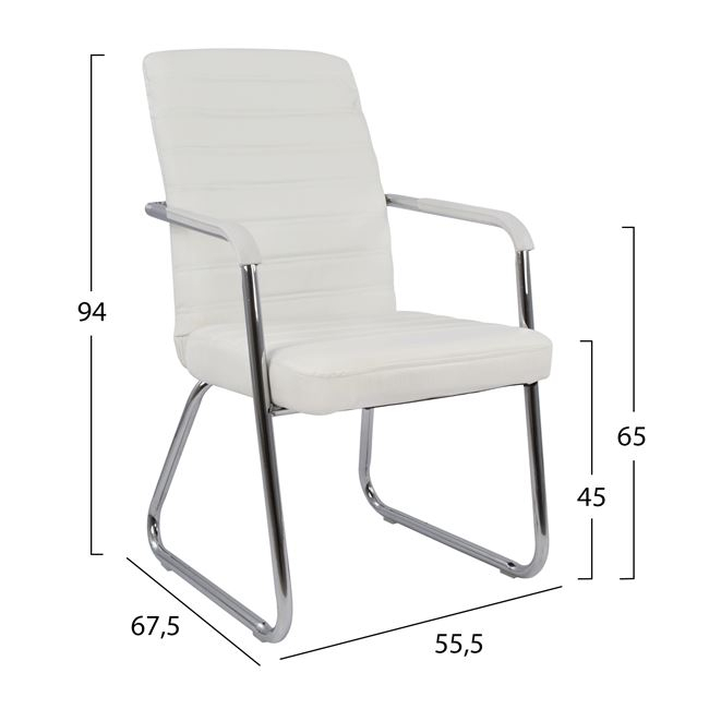 Conference chair HM1021.02 White 55,5x67,5x94 cm [2]