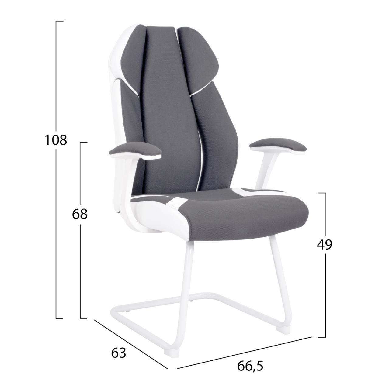 Conference chair HM1102 Grey color 63x64x107cm [2]