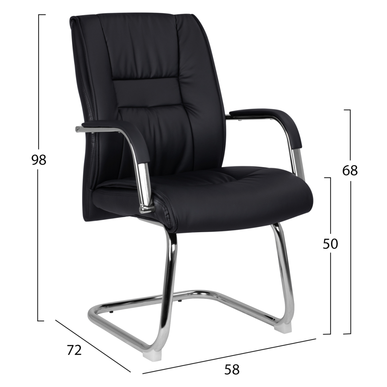 Conference chair HM1107.01 Black color 58x72x98cm [2]
