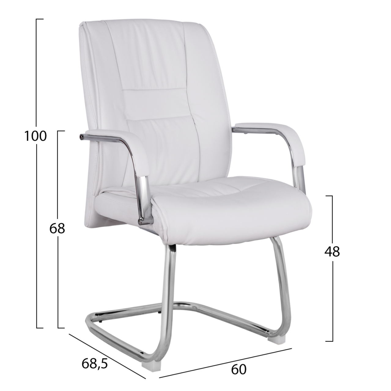 Conference chair HM1107.02 White color 58x72x98cm [2]