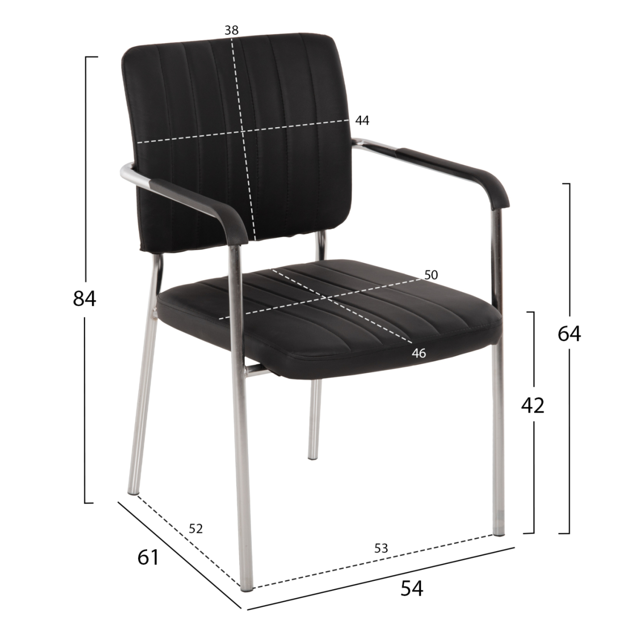 Conference chair with arms HM1070.01 Black 56,5x59x85 cm [2]