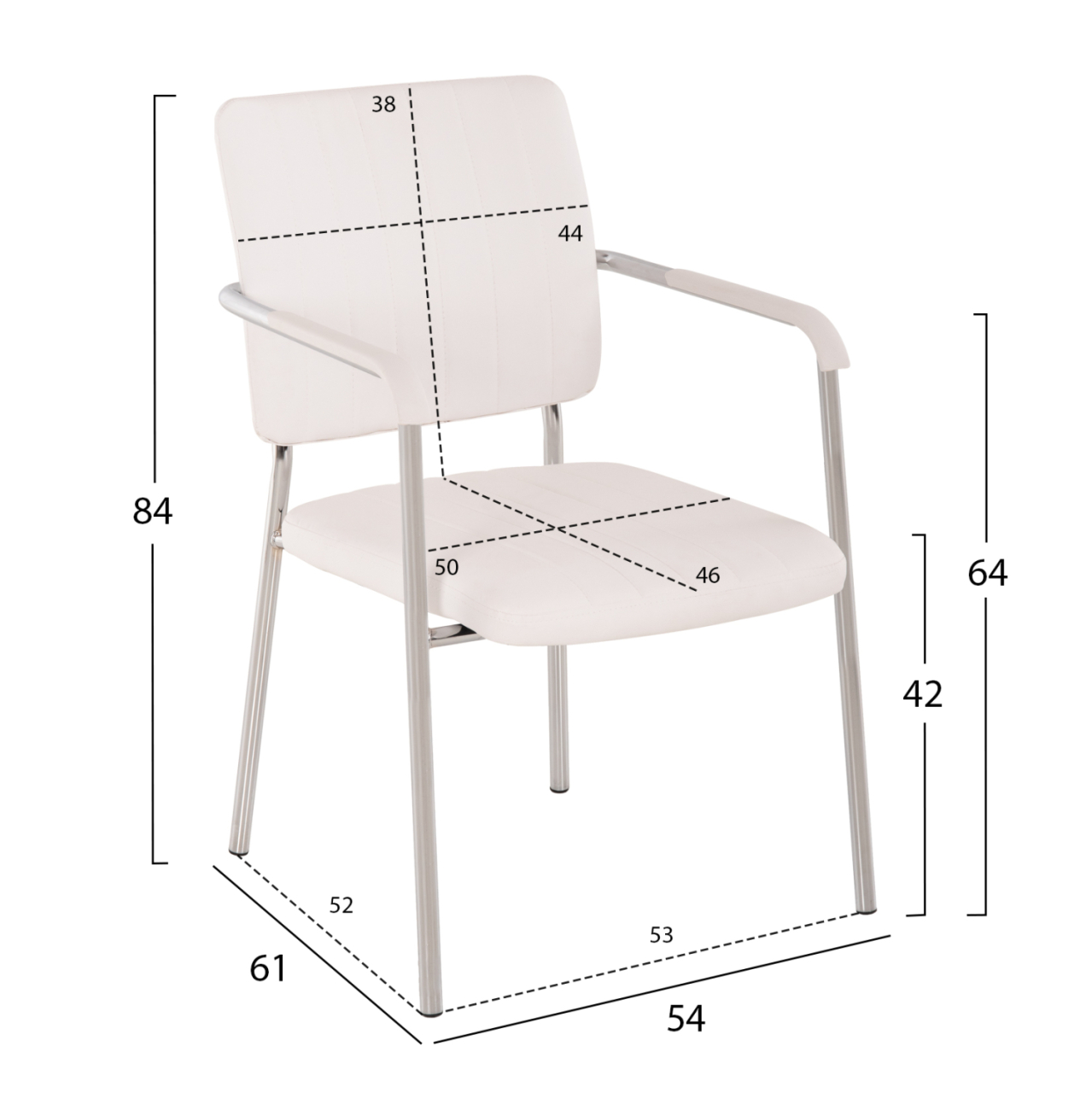 Conference chair with arms HM1070.02 White 56,5x59x85 cm [2]