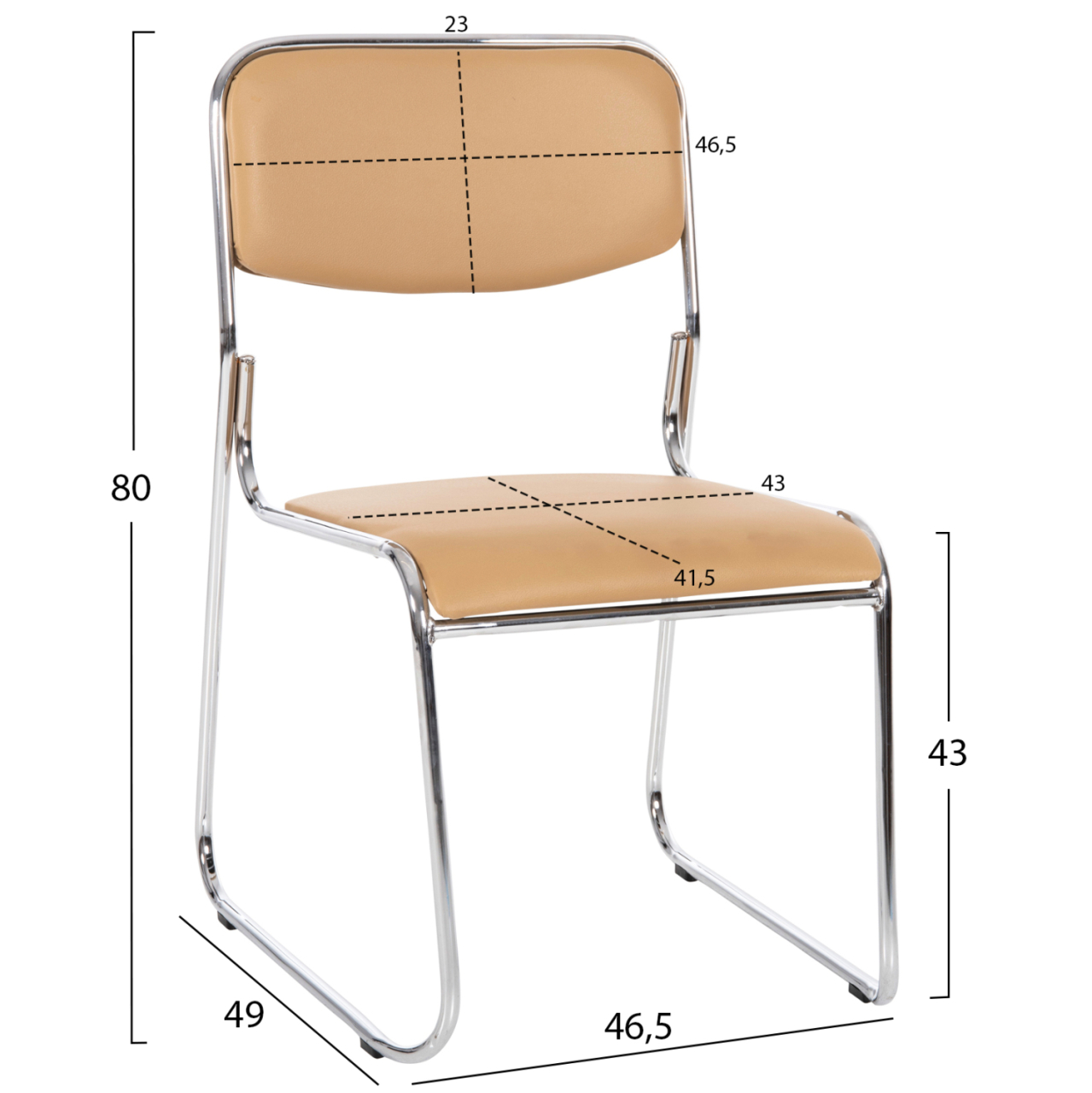 CONFERENCE/GUEST CHAIR MABEL HM1019.07 CHROMED FRAME-MOCHA PU 47x48x78Hcm. [2]