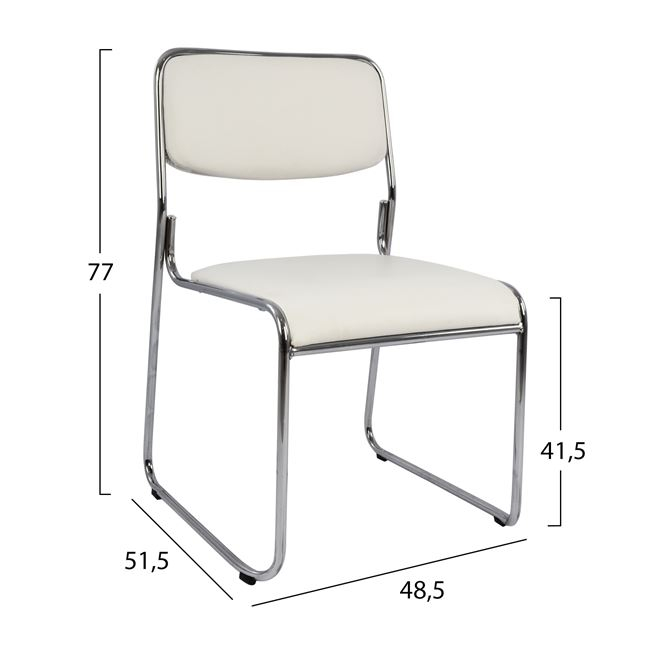 Conference office chair HM1019.02 White color 48,5x51,5x77 cm [2]