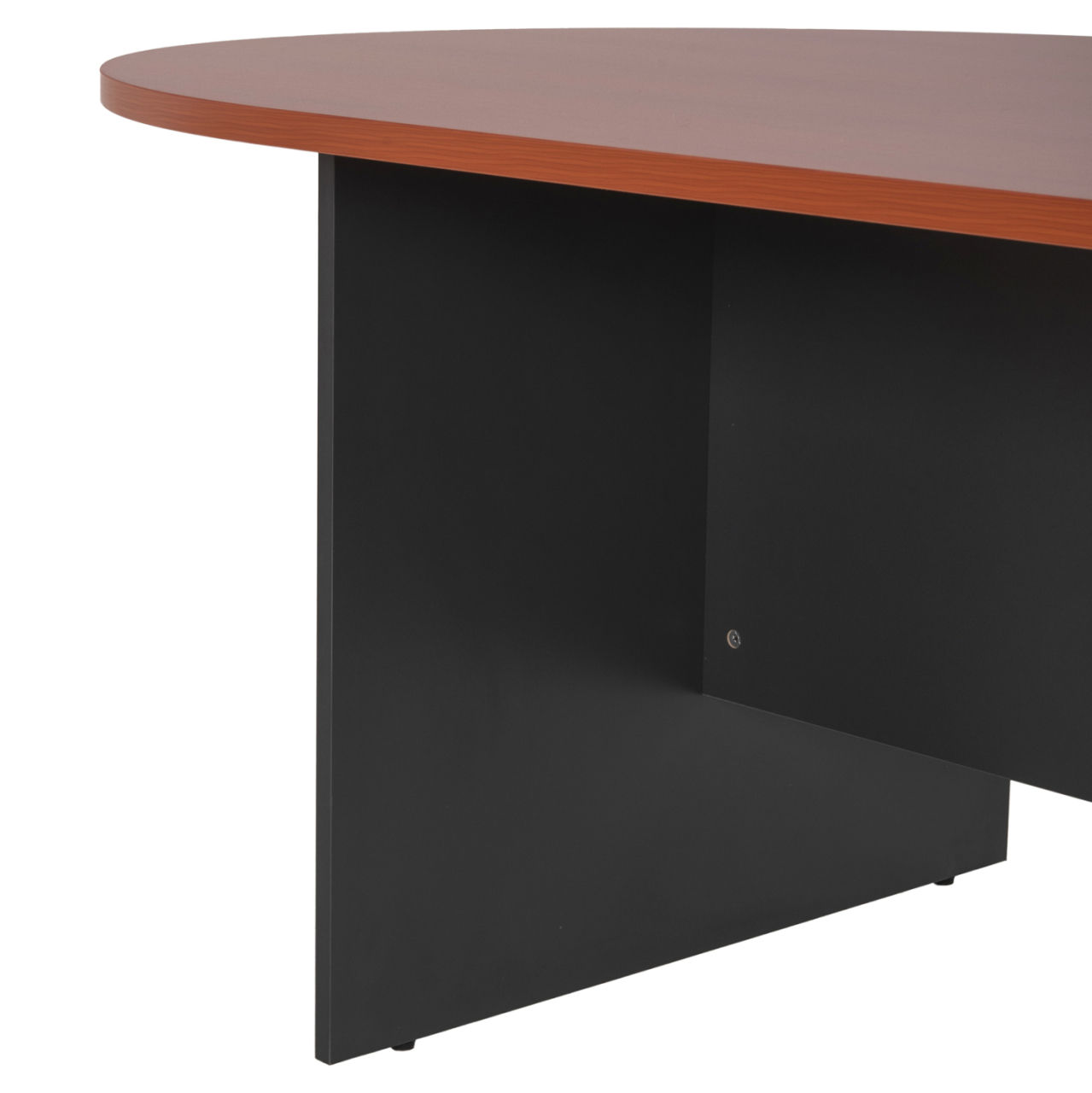 CONFERENCE OVAL DESK SIENNA HM2134.03 MELAMINE IN ANTHRACITE-TOP IN CHERRY 240x120x75Hcm. [7]