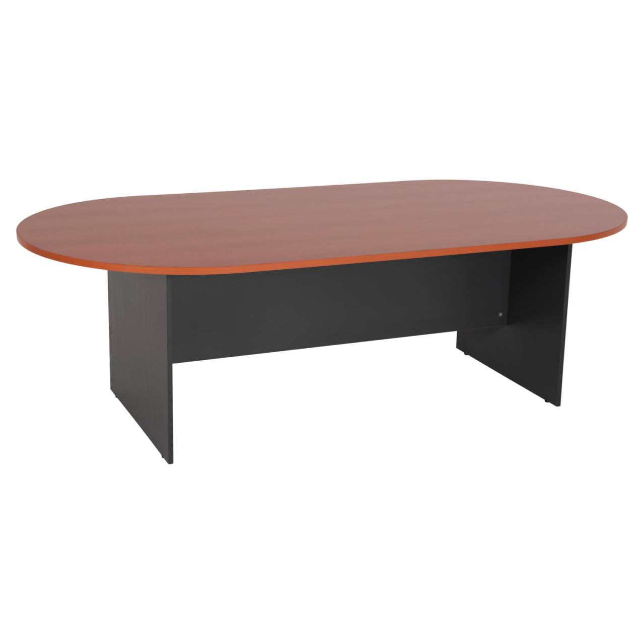 CONFERENCE OVAL DESK SIENNA HM2134.03 MELAMINE IN ANTHRACITE-TOP IN CHERRY 240x120x75Hcm. [4]
