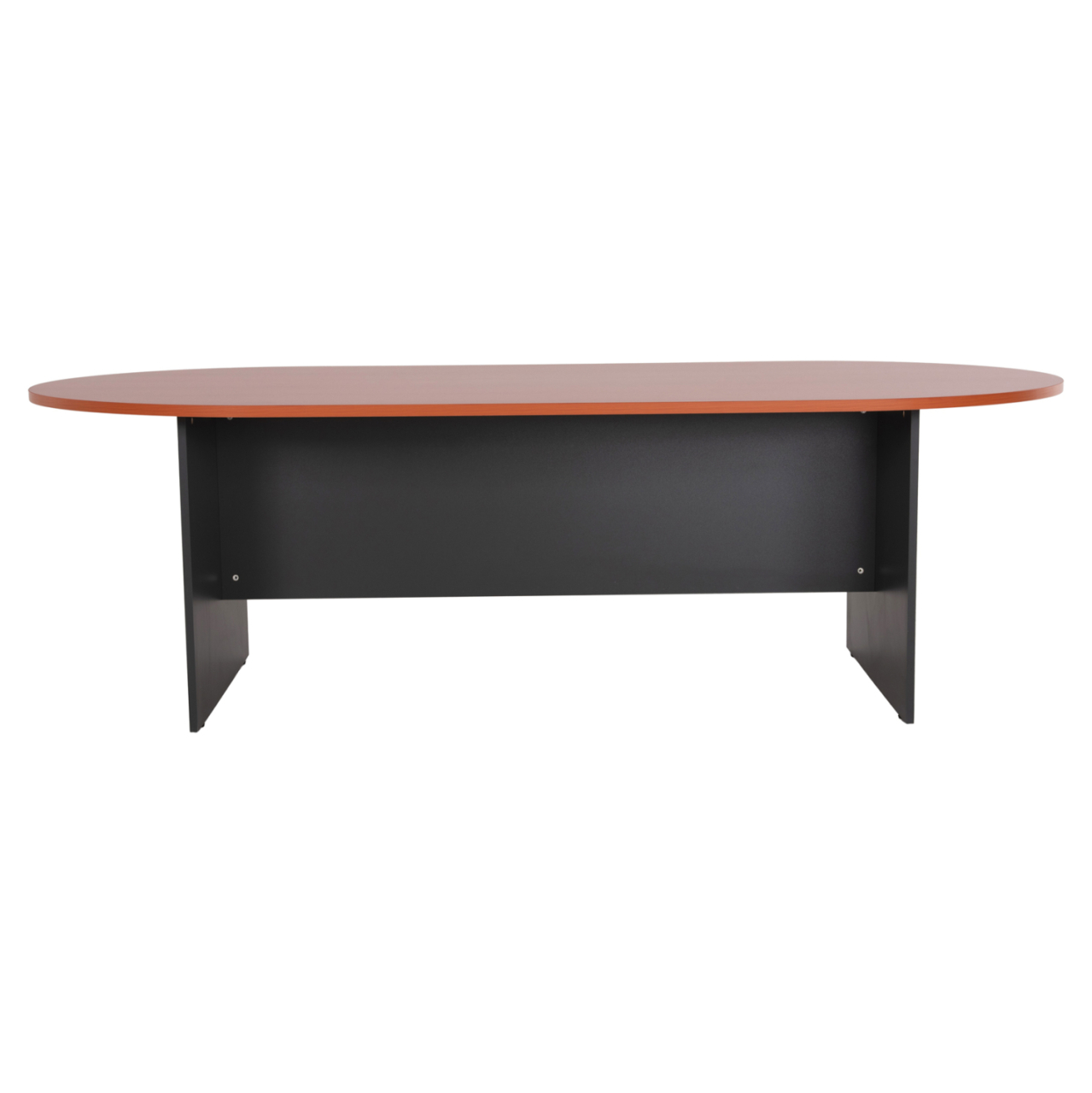 CONFERENCE OVAL DESK SIENNA HM2134.03 MELAMINE IN ANTHRACITE-TOP IN CHERRY 240x120x75Hcm. [3]