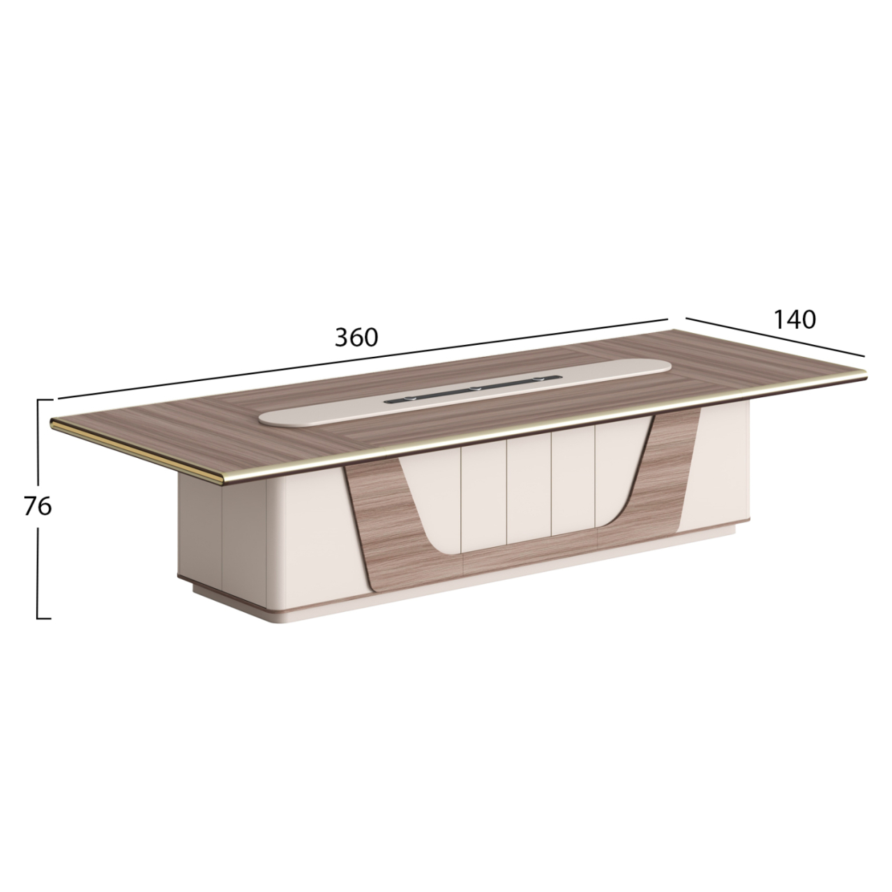 CONFERENCE TABLE SUPERON HM2145 MELAMINE IN NATURAL-BEIGE 360x140x76Hcm. [2]