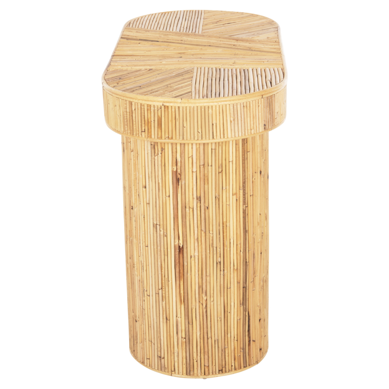 CONSOLE IN OVAL SHAPE GATSBY HM9871 NATURAL RATTAN IN NATURAL COLOR 110x45x74,5Hcm. [4]