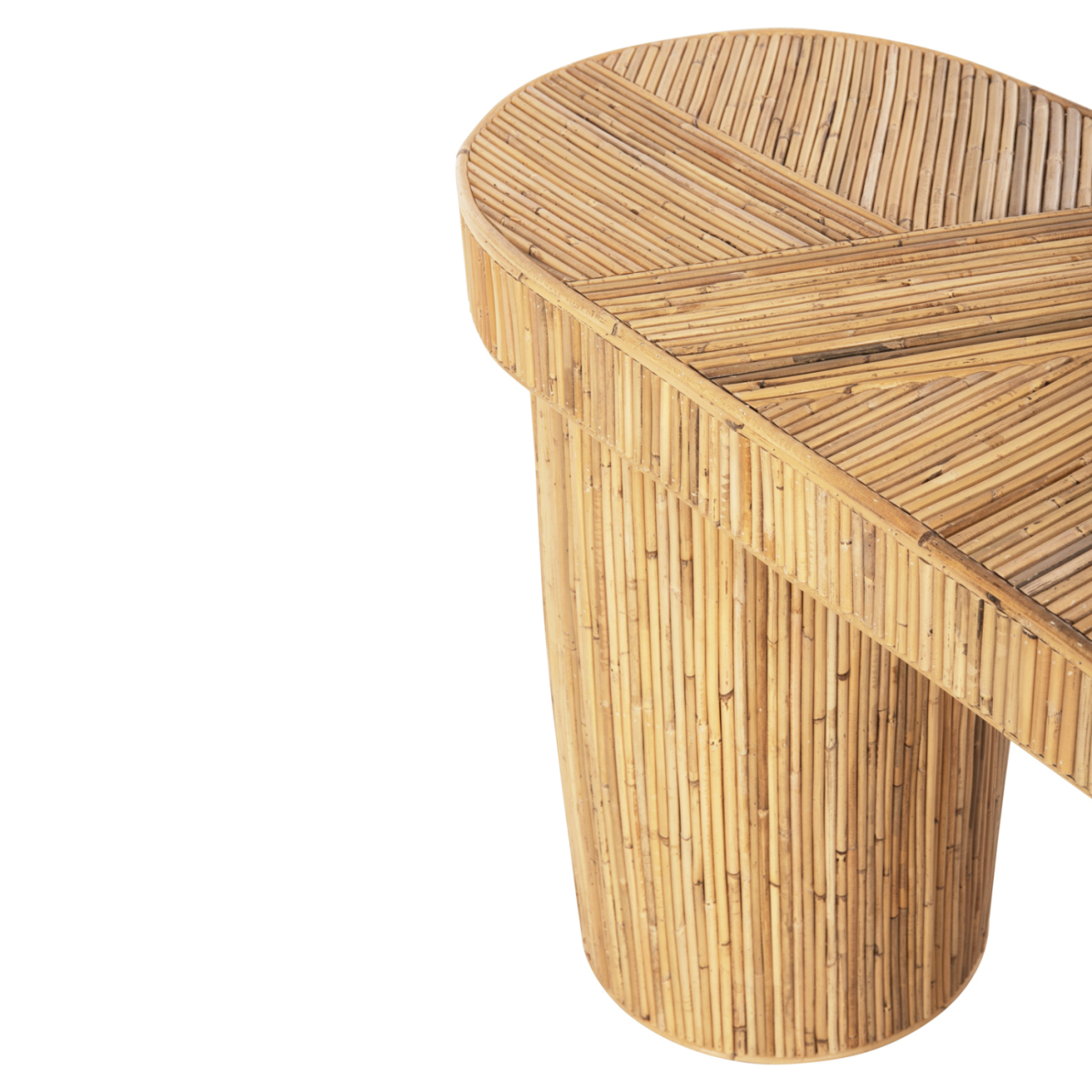 CONSOLE IN OVAL SHAPE GATSBY HM9871 NATURAL RATTAN IN NATURAL COLOR 110x45x74,5Hcm. [5]